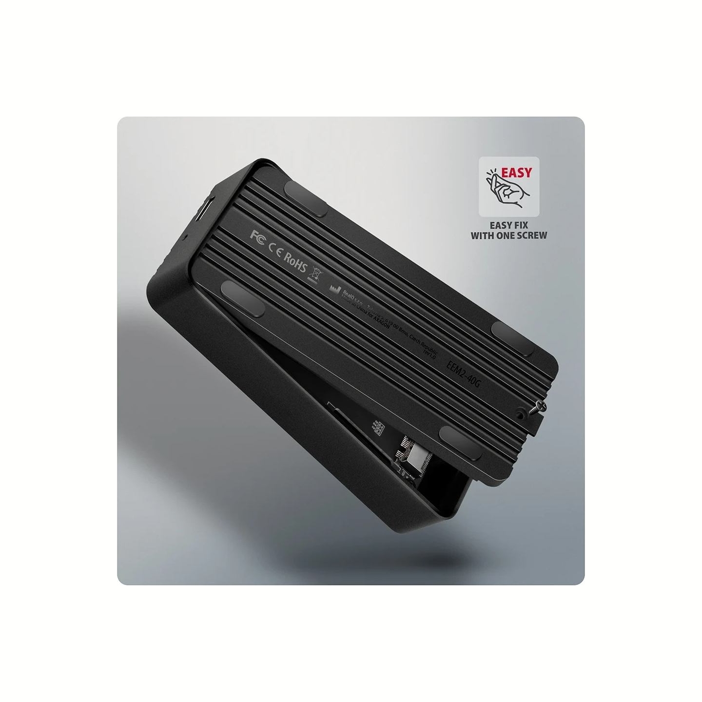 Axagon EEM2-40G USB-C 40Gbps external enclosure for M.2 NVMe SSD