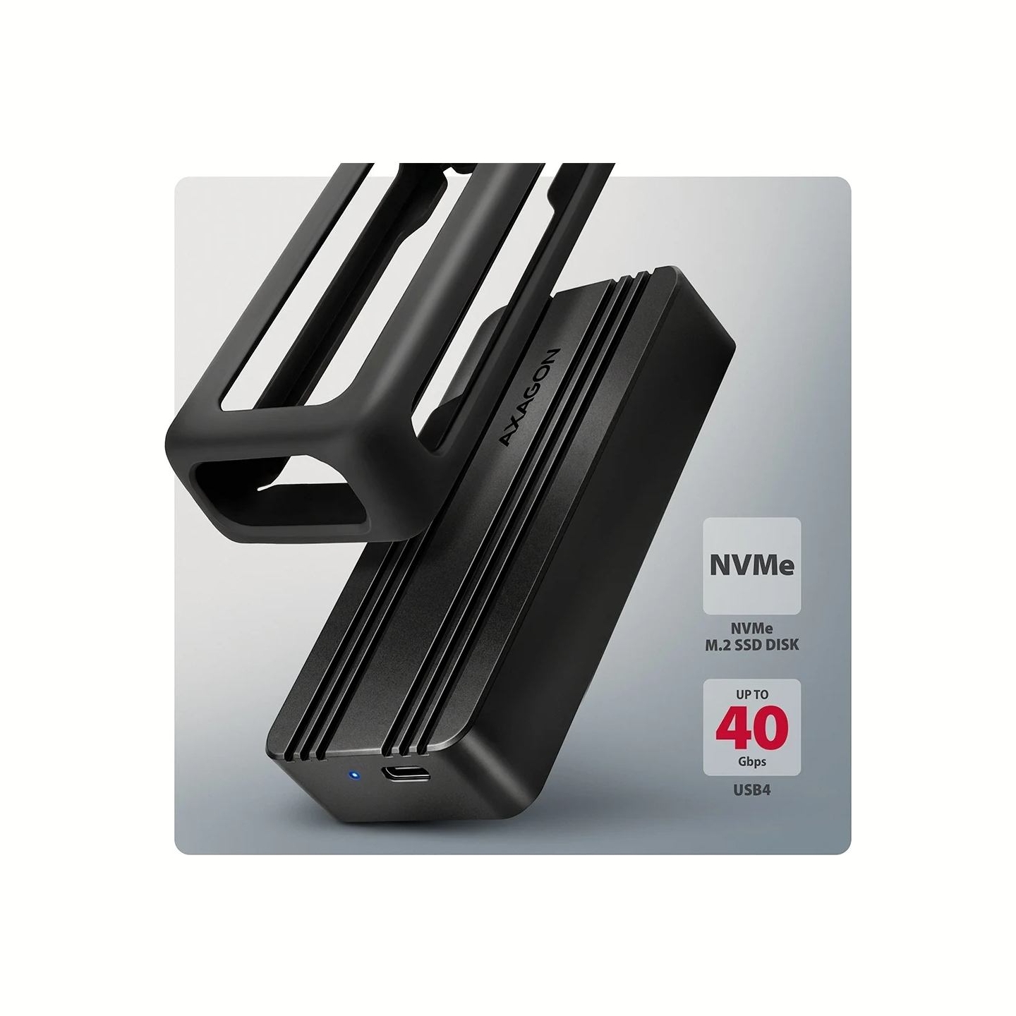 Axagon EEM2-40G USB-C 40Gbps external enclosure for M.2 NVMe SSD
