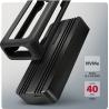 Axagon External aluminum enclosure EEM2-40G USB4 Gen 3x2 M.2 NVMe SSD 40Gbps, passive cooling, USB-C cable, silicone sleeve