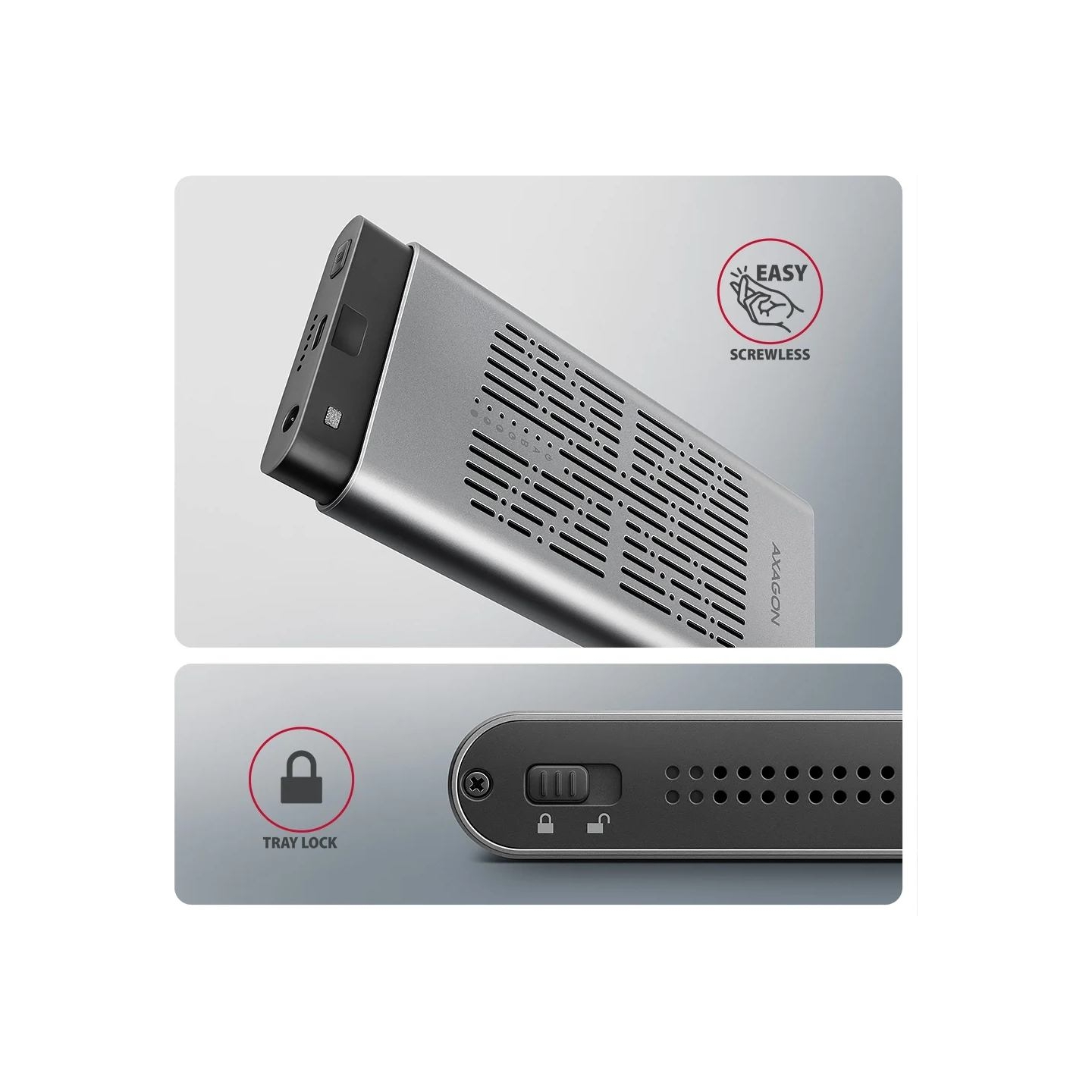 Axagon EEM2-20GB USB-C enclosu re Gen2 2xNVMe M.2 SSD