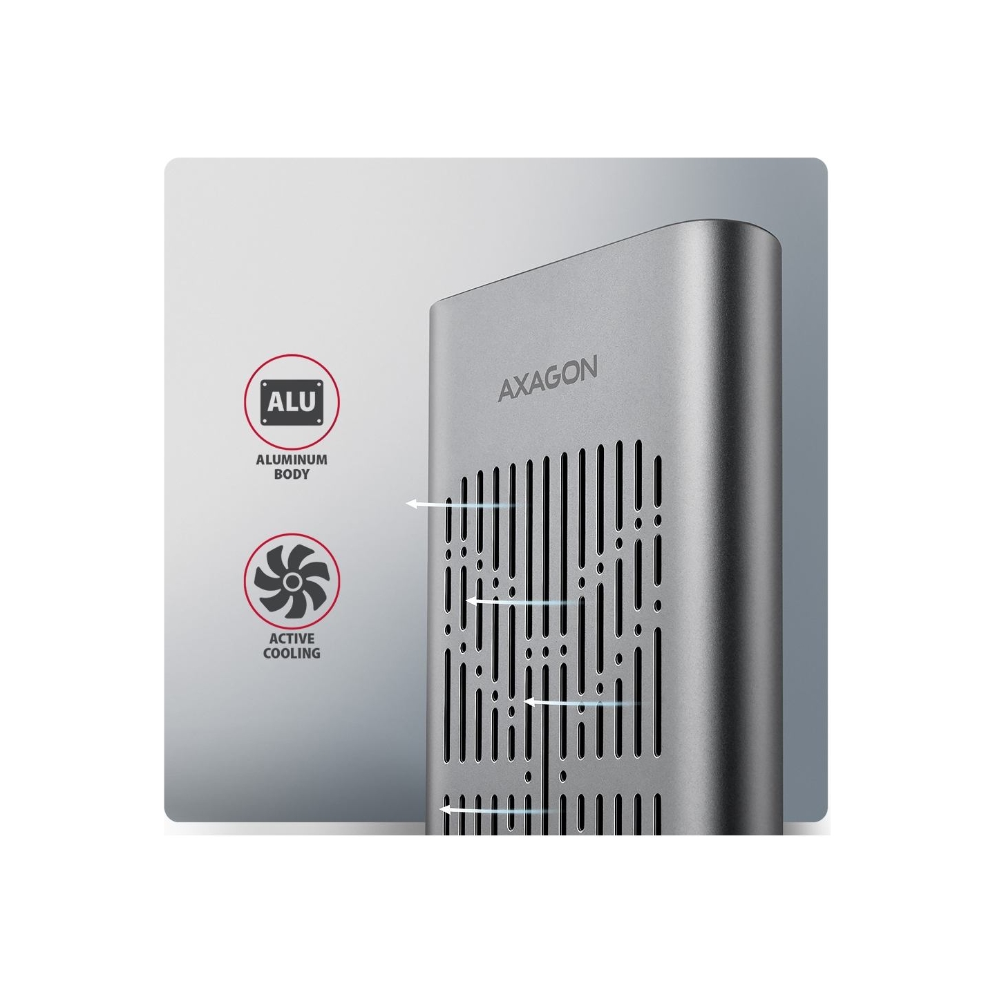 Axagon EEM2-20GB USB-C enclosu re Gen2 2xNVMe M.2 SSD