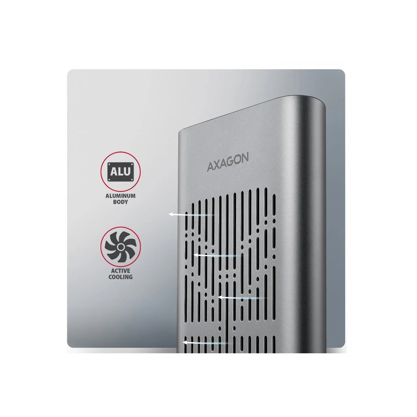 Axagon EEM2-20GB USB-C enclosu re Gen2 2xNVMe M.2 SSD
