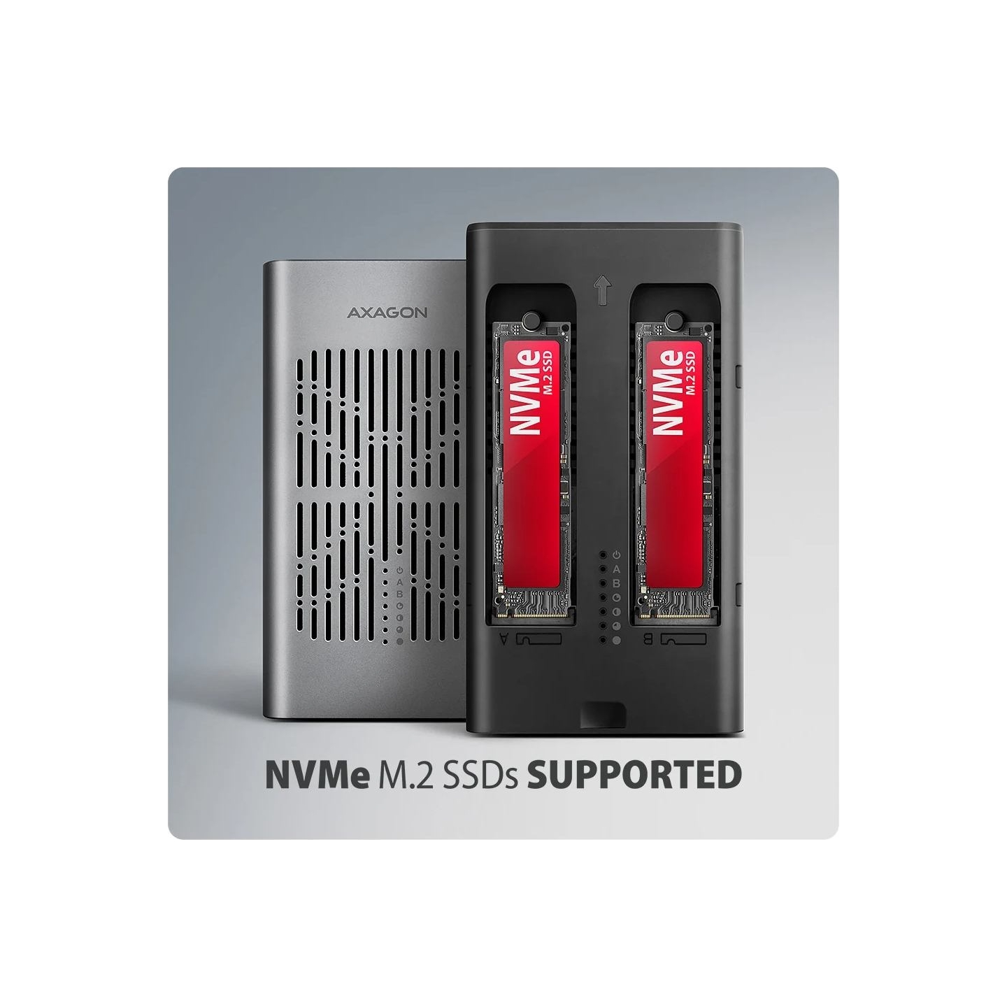 Axagon EEM2-20GB USB-C enclosu re Gen2 2xNVMe M.2 SSD