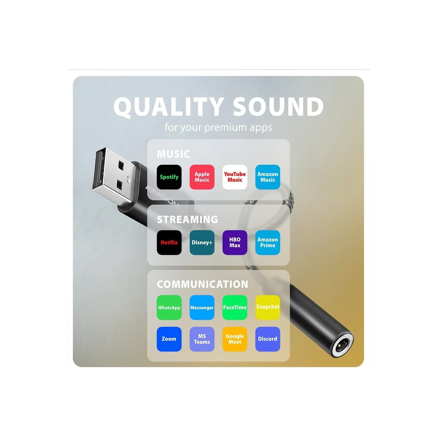 Axagon ADA-HA USB-A Hi-Res DAC audio adapter. External USB-A sound card to 3,5 mm jack, 384 kHz 32 bit DAC, stereo