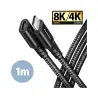 Axagon Extension USB 20Gbps cable length 1 m. PD 240W, 5A, 8K HD video. Black braided.