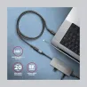 Axagon Extension USB 20Gbps cable length 1 m. PD 240W, 5A, 8K HD video. Black braided.