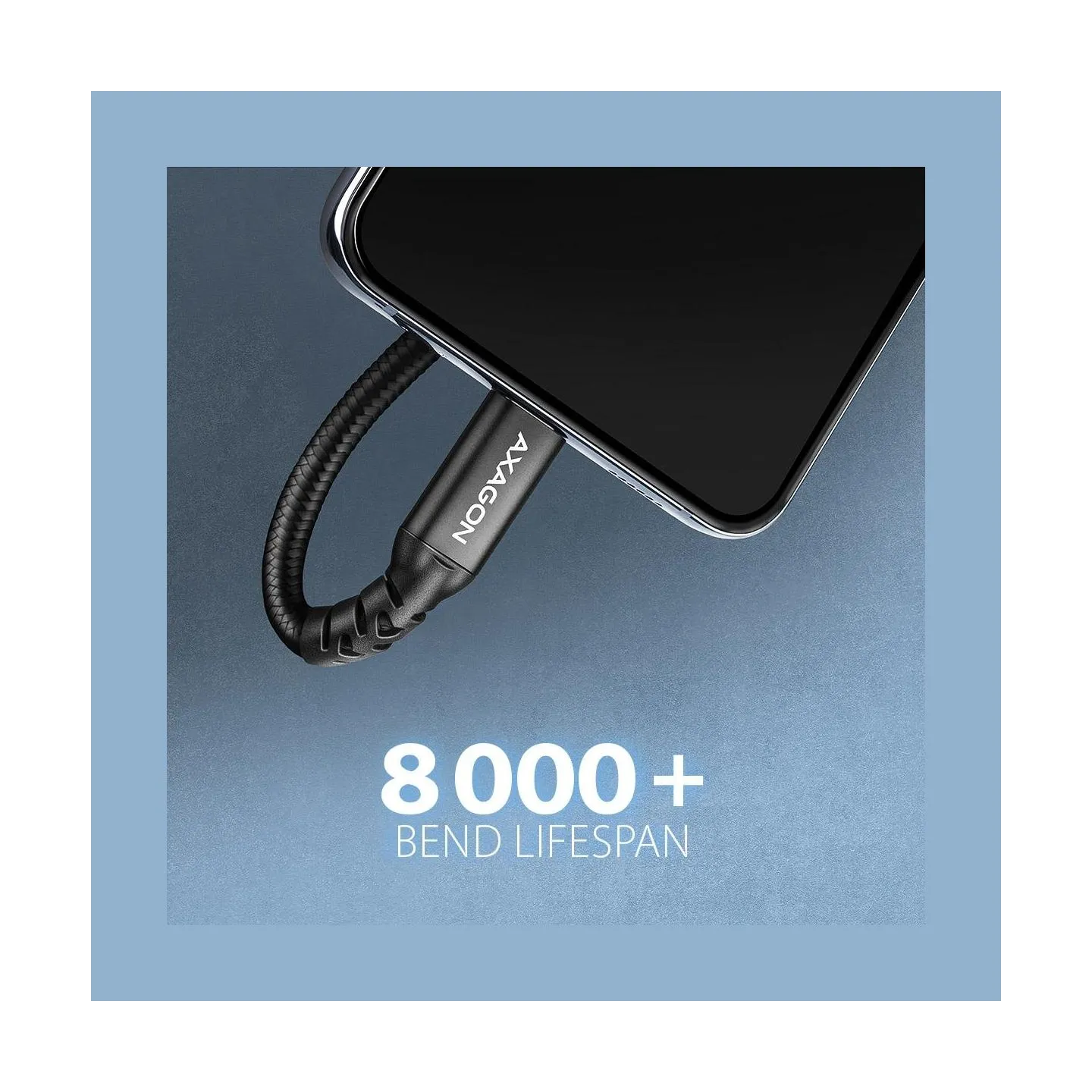 Axagon Extension USB 20Gbps cable length 1 m. PD 240W, 5A, 8K HD video. Black braided.