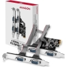 Axagon PCI-Express card with four serial ports 250 kbps. ASIX AX99100. Standard & Low profile.
