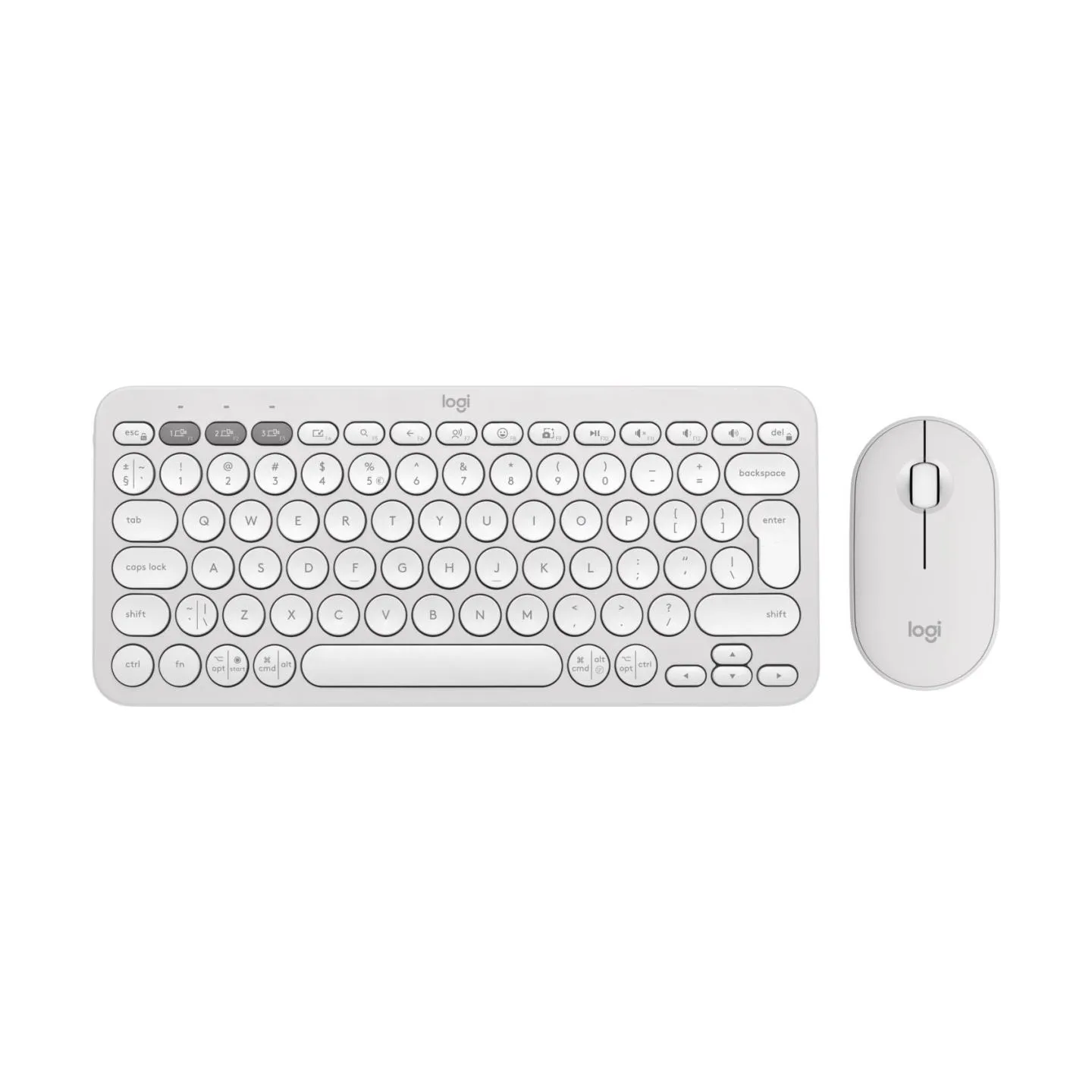 Logitech Pebble 2 Bluetooth Keyboard Combo - TONAL WHITE - US INT'L