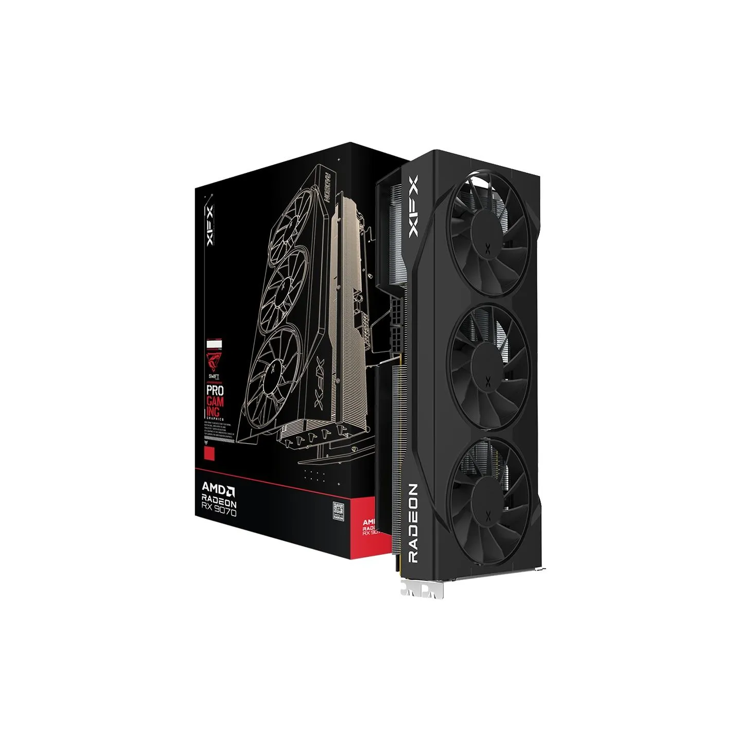 XFX Swift AMD Radeon RX 9070 GRE Triple 90mm Fan Gaming, 12GB GDDR6 192bit, 2790MHz / 18Gbps, HDMI 3xDP, AMD RDNA 4, 3 fan, 2 sl