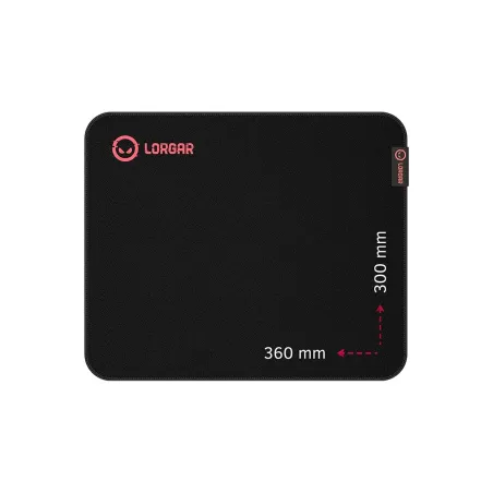 Lorgar Main 323, Gaming mouse pad, Precise control surface, Red anti-slip rubber base, size: 360mm x 300mm x 3mm, weight 0.21kg