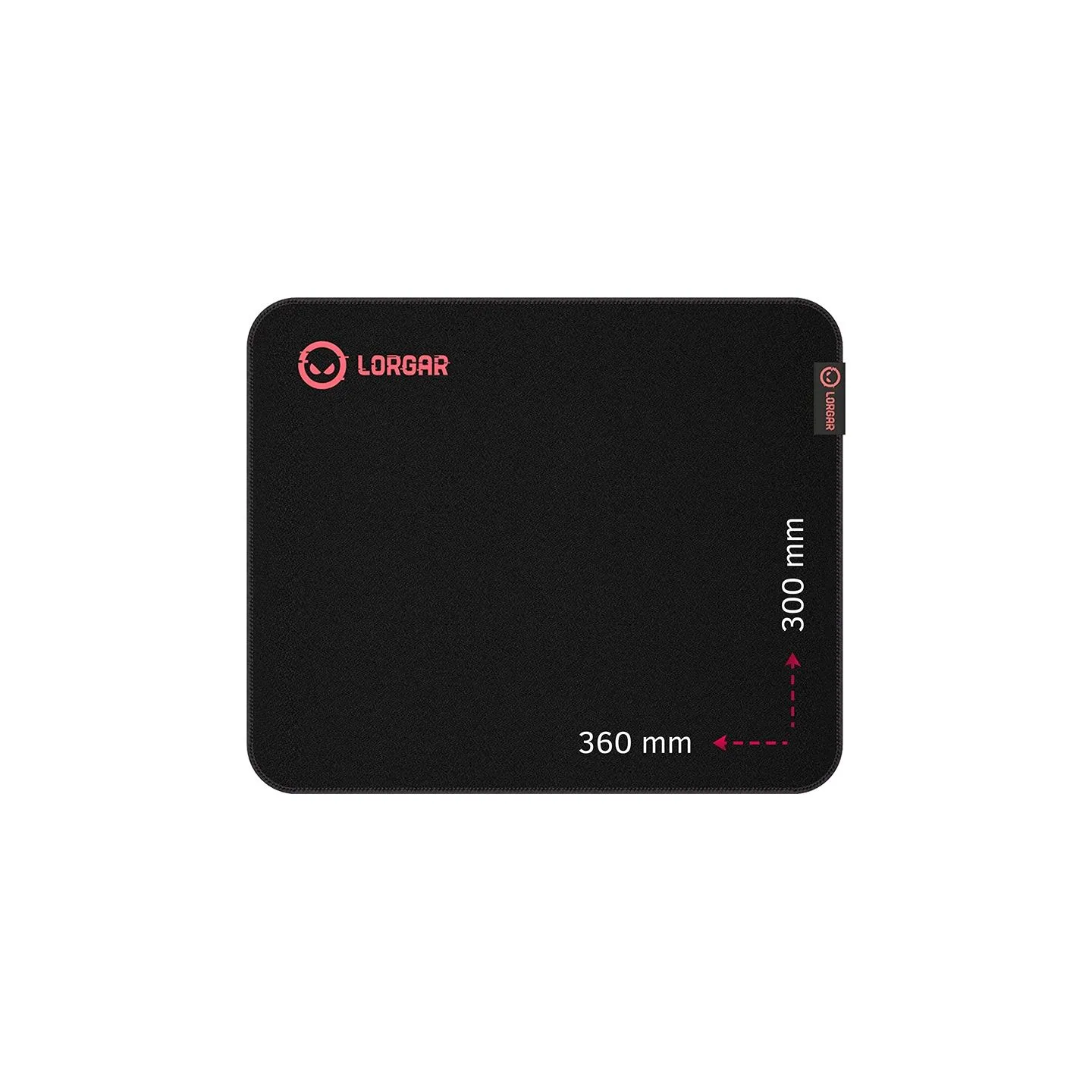Lorgar Main 323, Gaming mouse pad, Precise control surface, Red anti-slip rubber base, size: 360mm x 300mm x 3mm, weight 0.21kg
