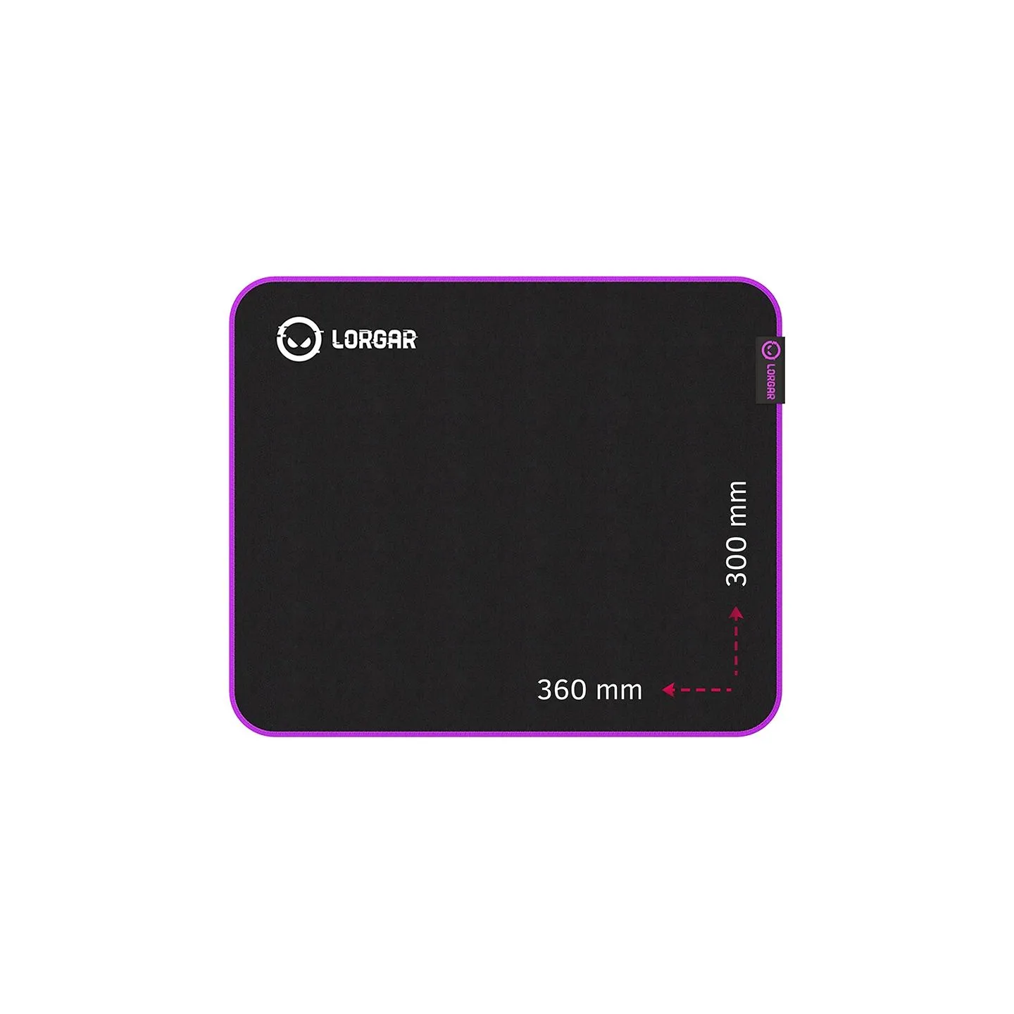 Lorgar Main 313, Gaming mouse pad, High-speed surface, Purple anti-slip rubber base, size: 360mm x 300mm x 3mm, weight 0.195kg