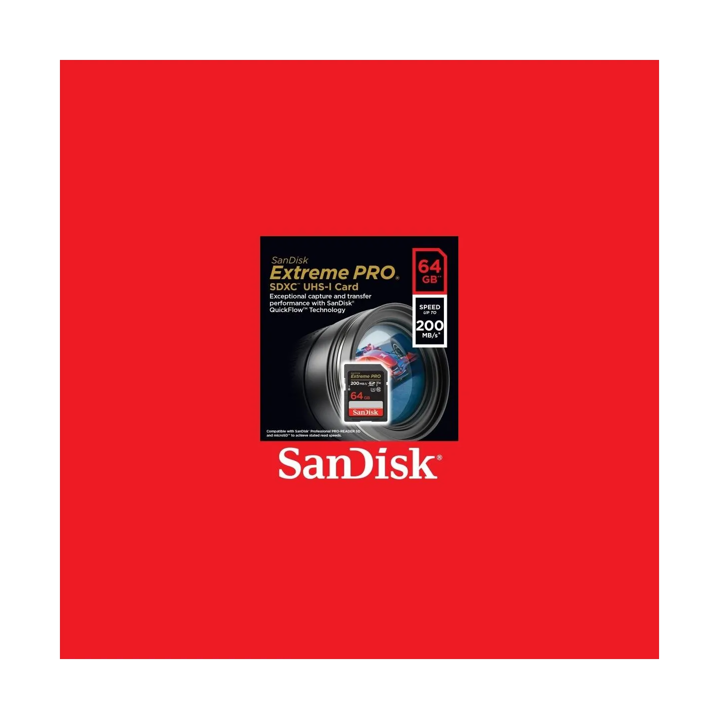 Sandisk Extreme Pro SDXC 64GB 200/90 MB/s V30 UHS-I U