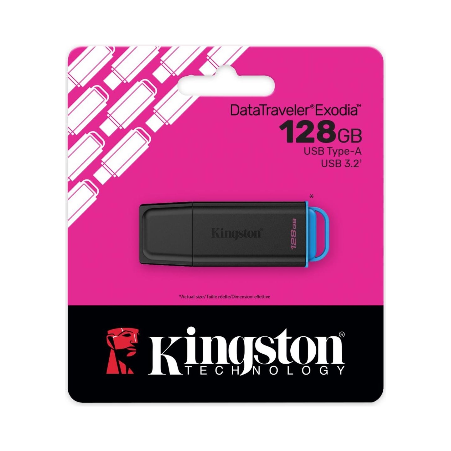 Kingston 128GB Portable USB 3.2 Gen 1 DataTraveler Exodia Black/Blue