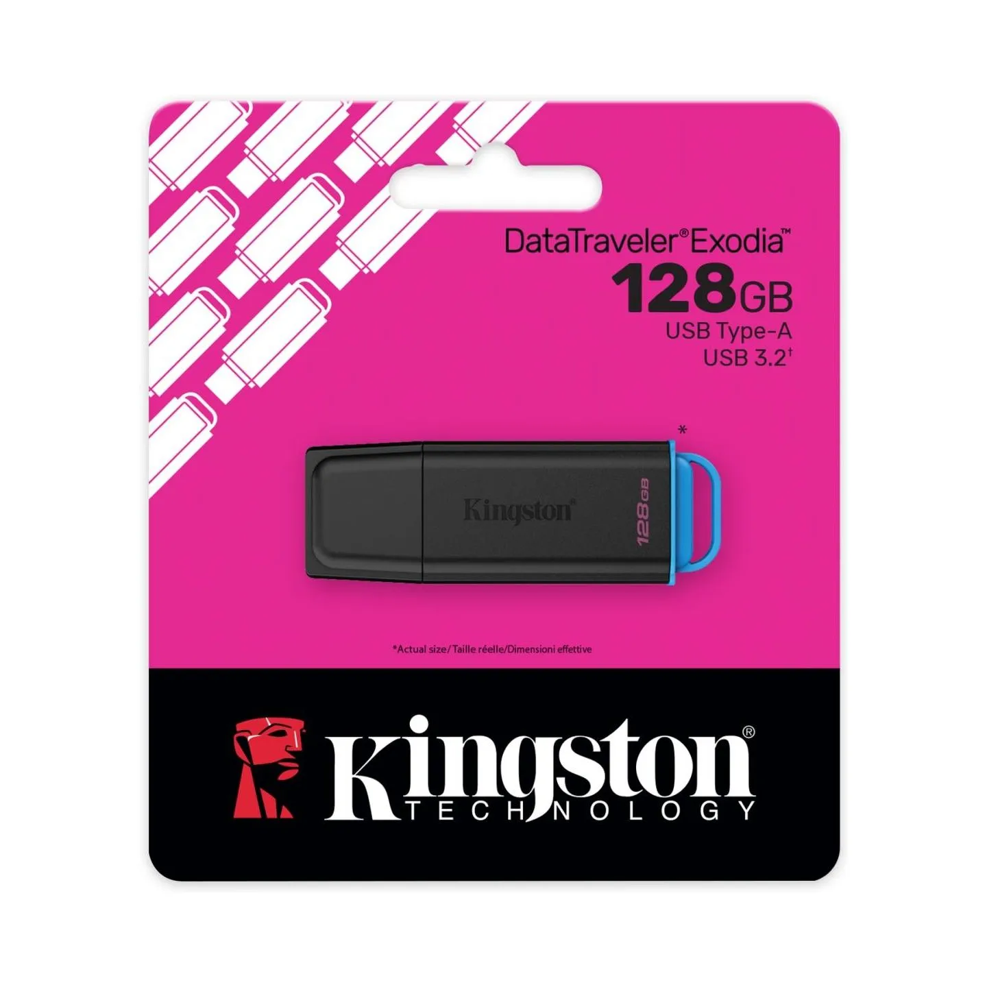 Kingston 128GB Portable USB 3.2 Gen 1 DataTraveler Exodia Black/Blue