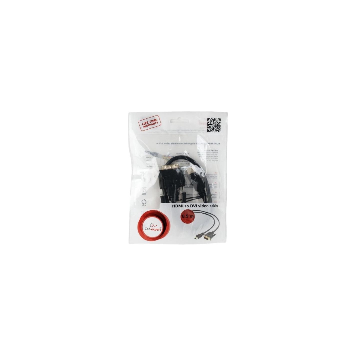 Gembird | HDMI to DVI cable (Single Link) | HDMI 19pin male | DVI 18+1pin male | HDMI to DVI-D | 0.5 m