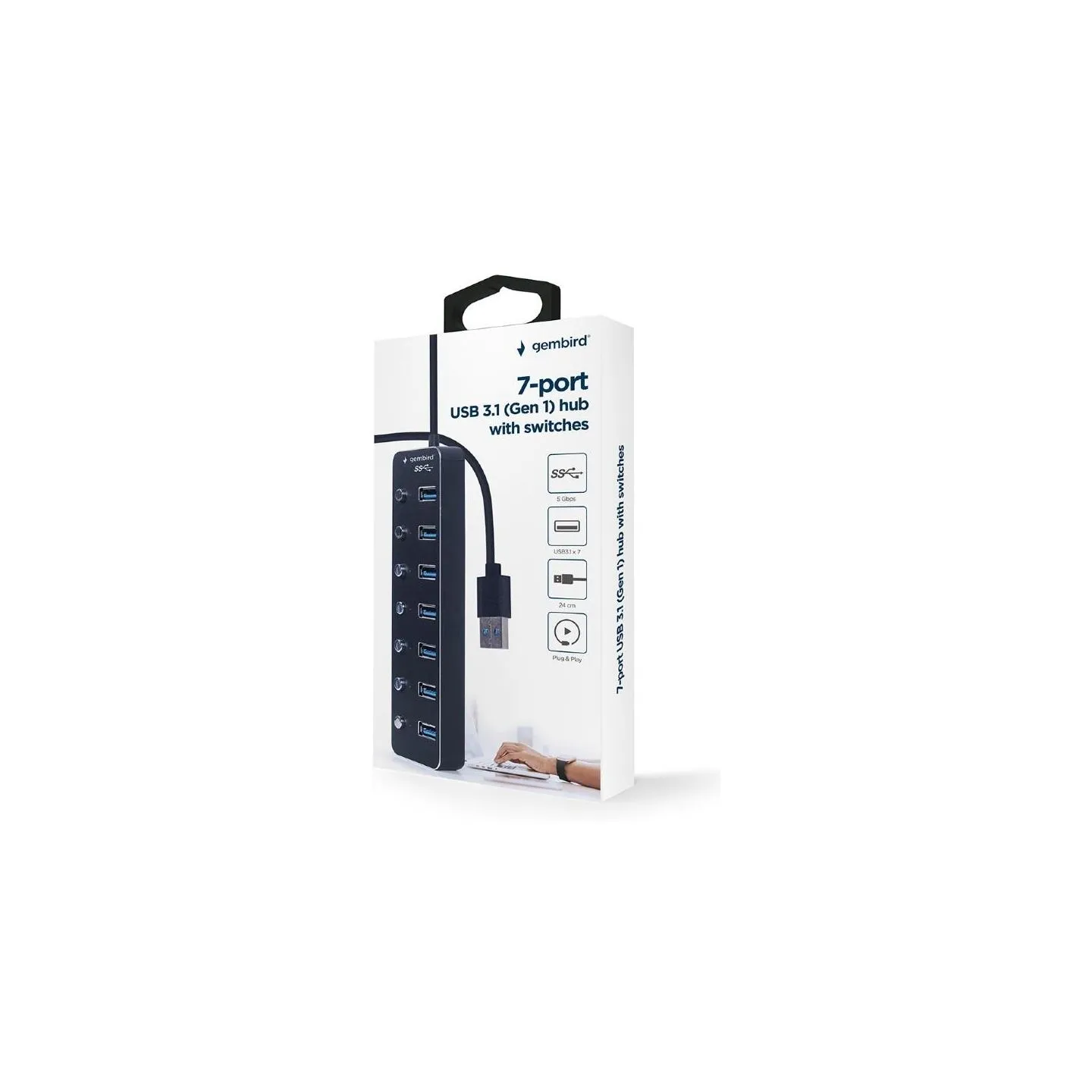 Gembird I/O HUB USB3 7PORT/UHB-U3P7P-01 GEMBIRD