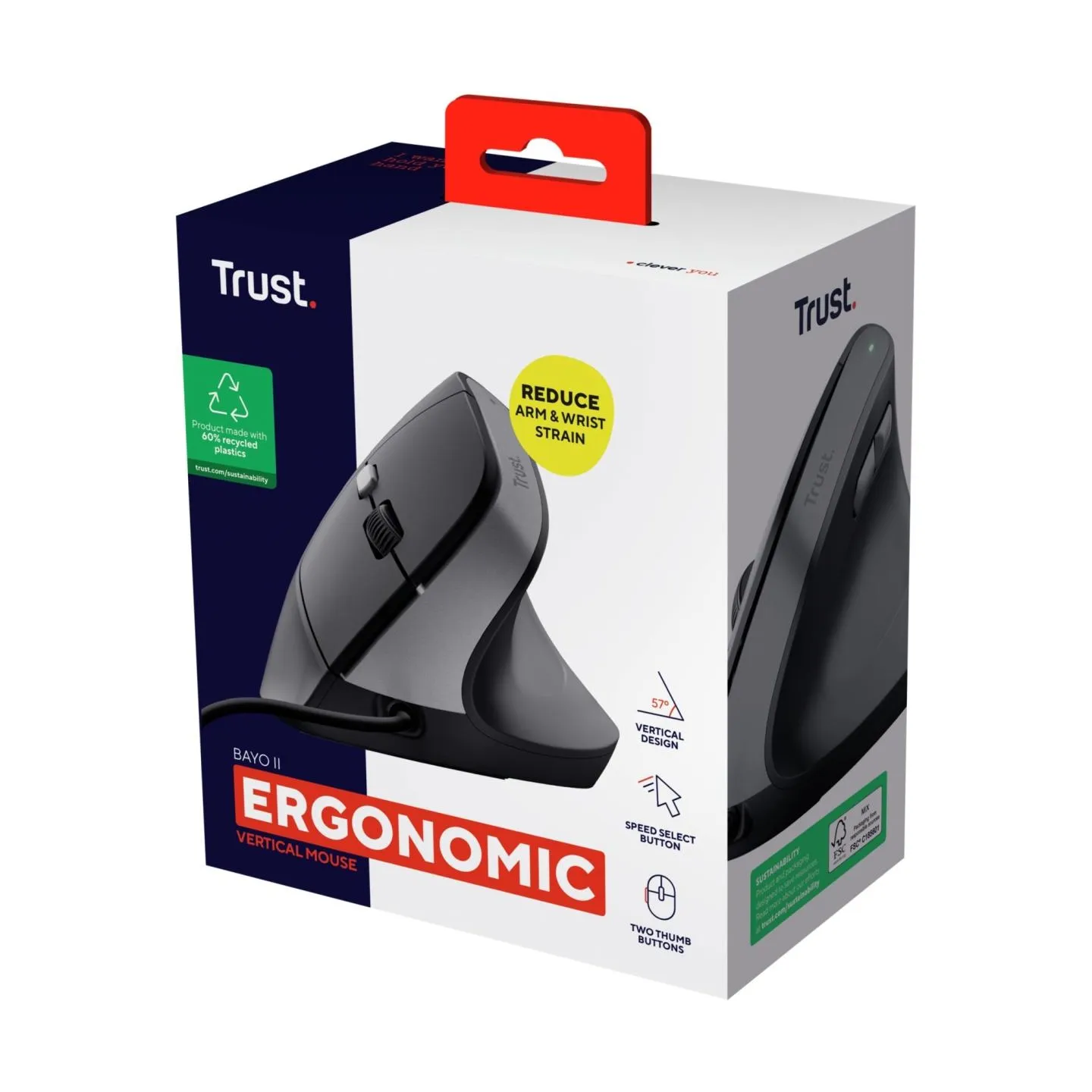 Trust MOUSE USB OPTICAL BAYO II/ERGONOMIC BLACK 25144 TRUST