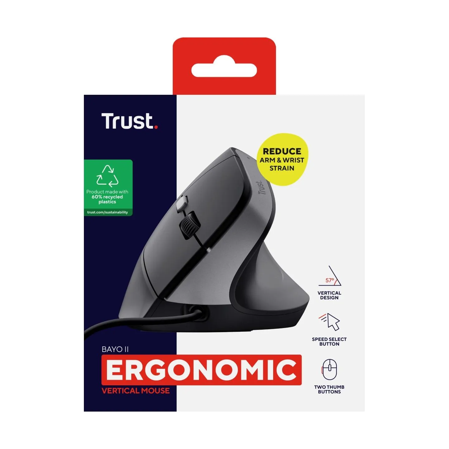 Trust MOUSE USB OPTICAL BAYO II/ERGONOMIC BLACK 25144 TRUST