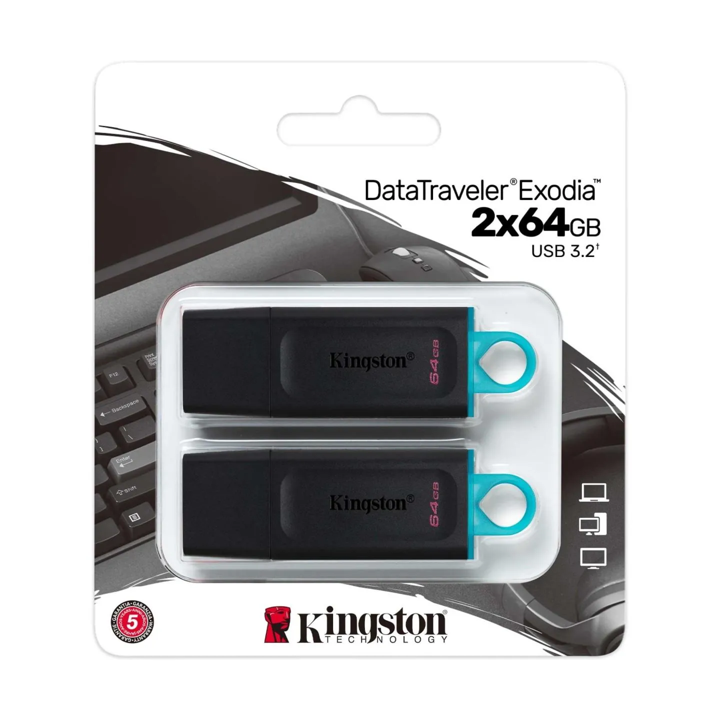 Kingston MEMORY DRIVE FLASH USB3.2/64GB DTX/64GB-2P KINGSTON
