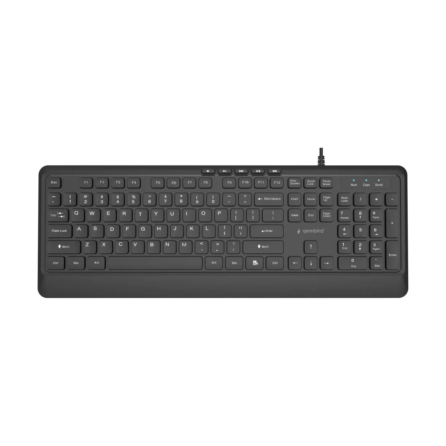 Gembird KEYBOARD MULTIMEDIA USB ENG/BLACK KB-MCH-05 GEMBIRD