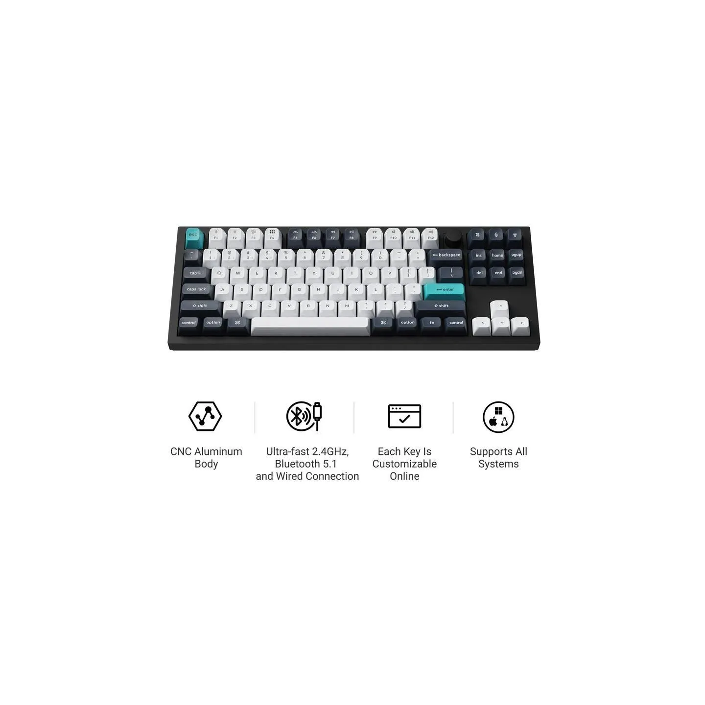 Keychron KEYBOARD WRL Q3 MAX RGB/CARBON BLACK Q3M-M4 KEYCHRON