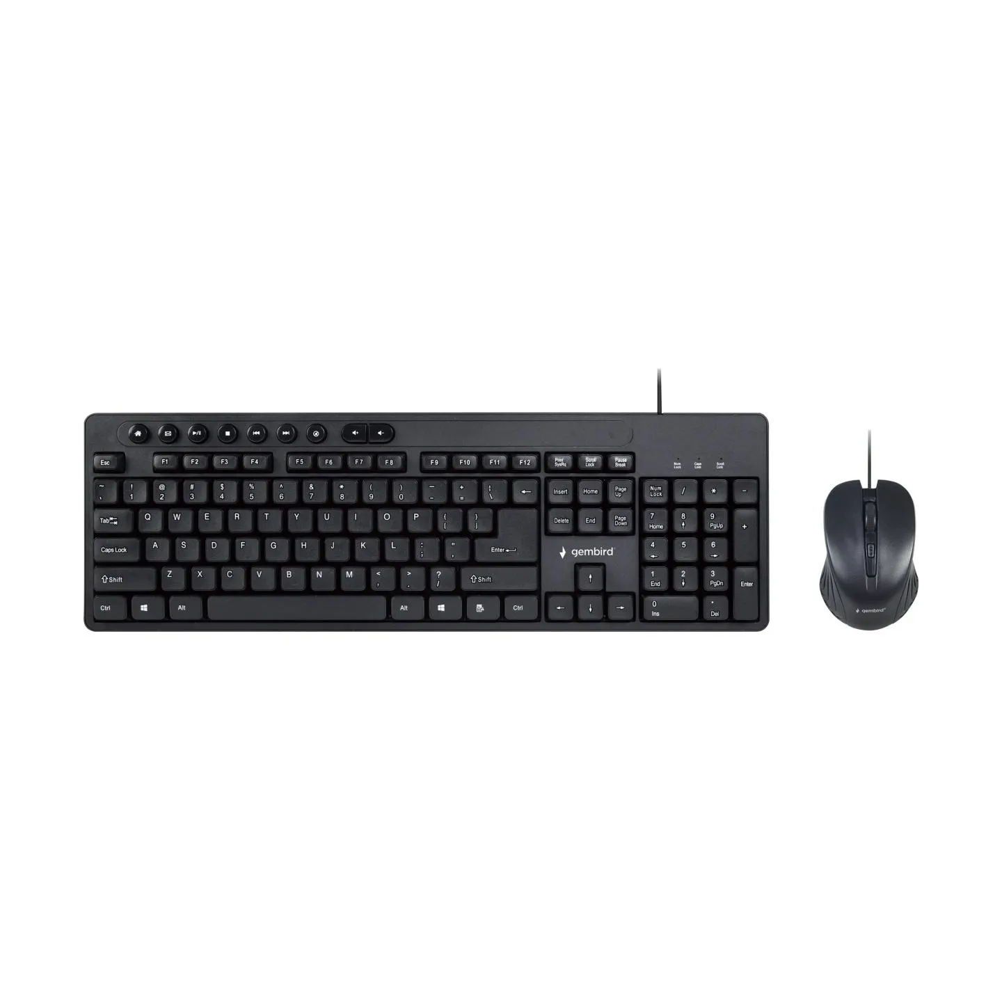 Gembird | Multimedia desktop set | KBS-UM-04 | Keyboard and Mouse Set | Wired | Mouse included | US | Black