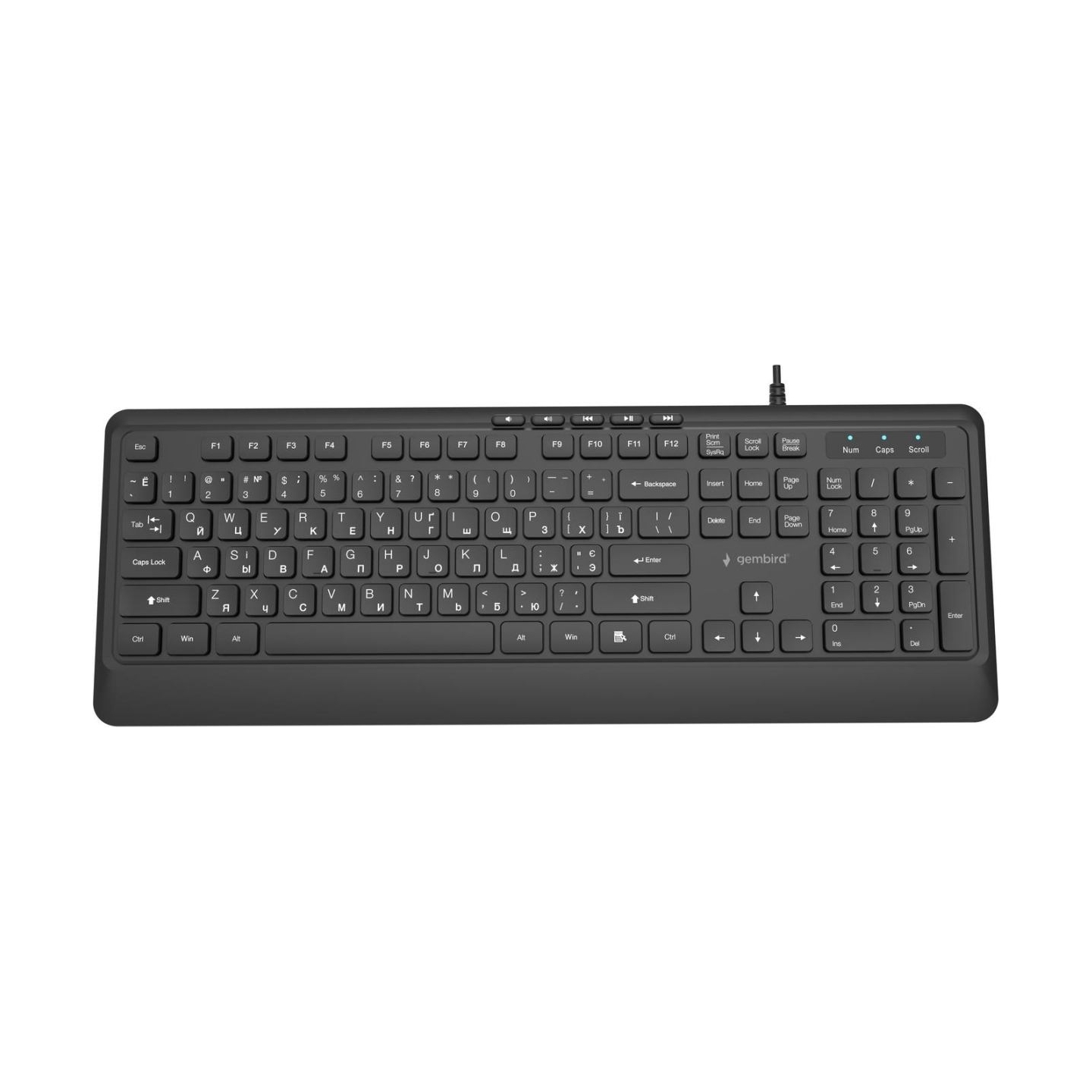 Gembird KEYBOARD MULTIMEDIA USB CYRILL/BLACK KB-MCH-05-CYRL GEMBIRD
