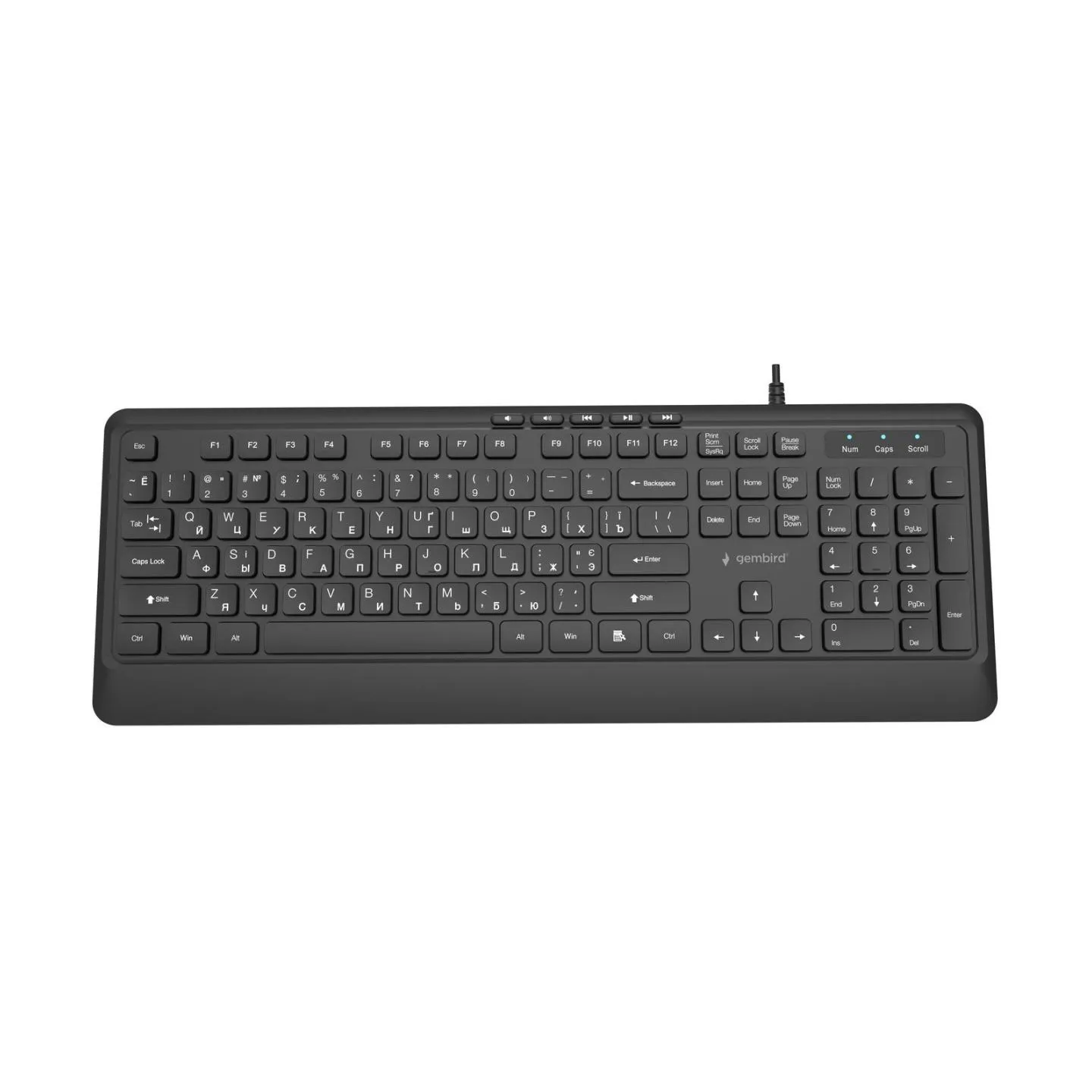 Gembird KEYBOARD MULTIMEDIA USB CYRILL/BLACK KB-MCH-05-CYRL GEMBIRD