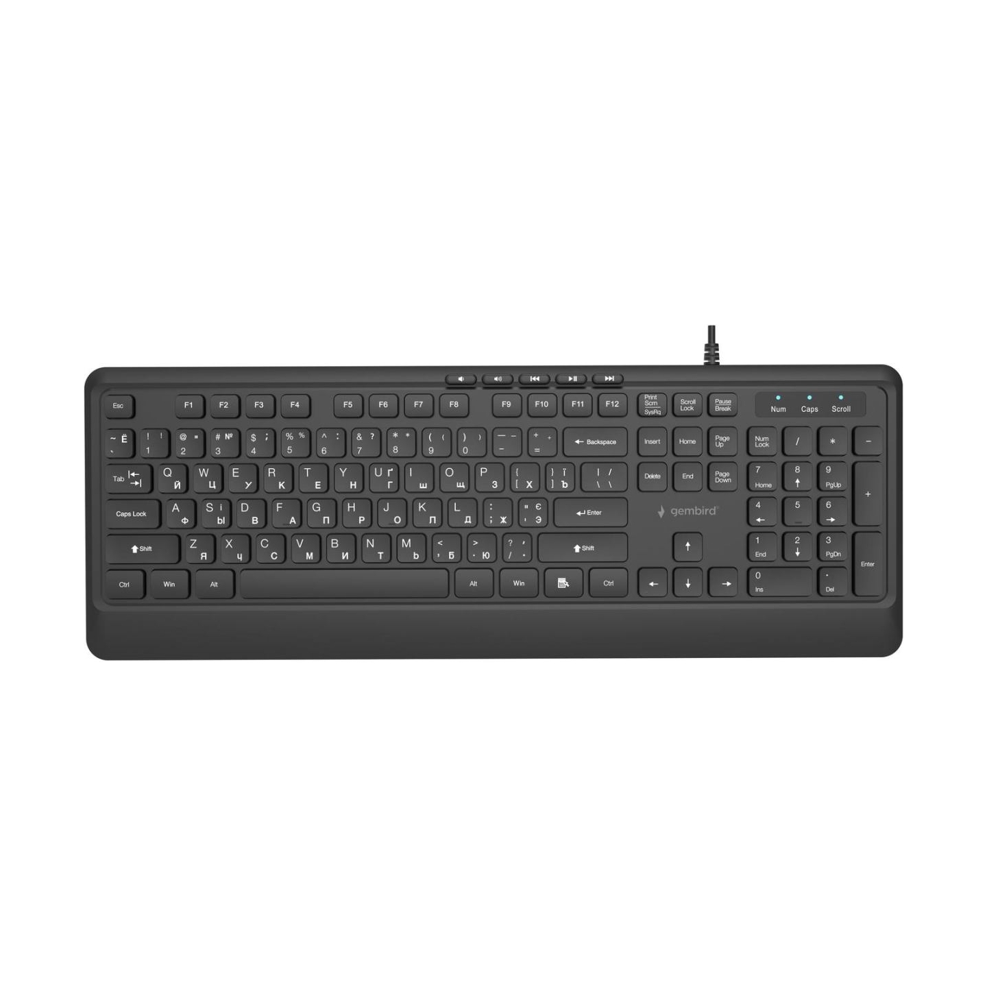 Gembird KEYBOARD MULTIMEDIA USB CYRILL/BLACK KB-MCH-05-CYRL GEMBIRD