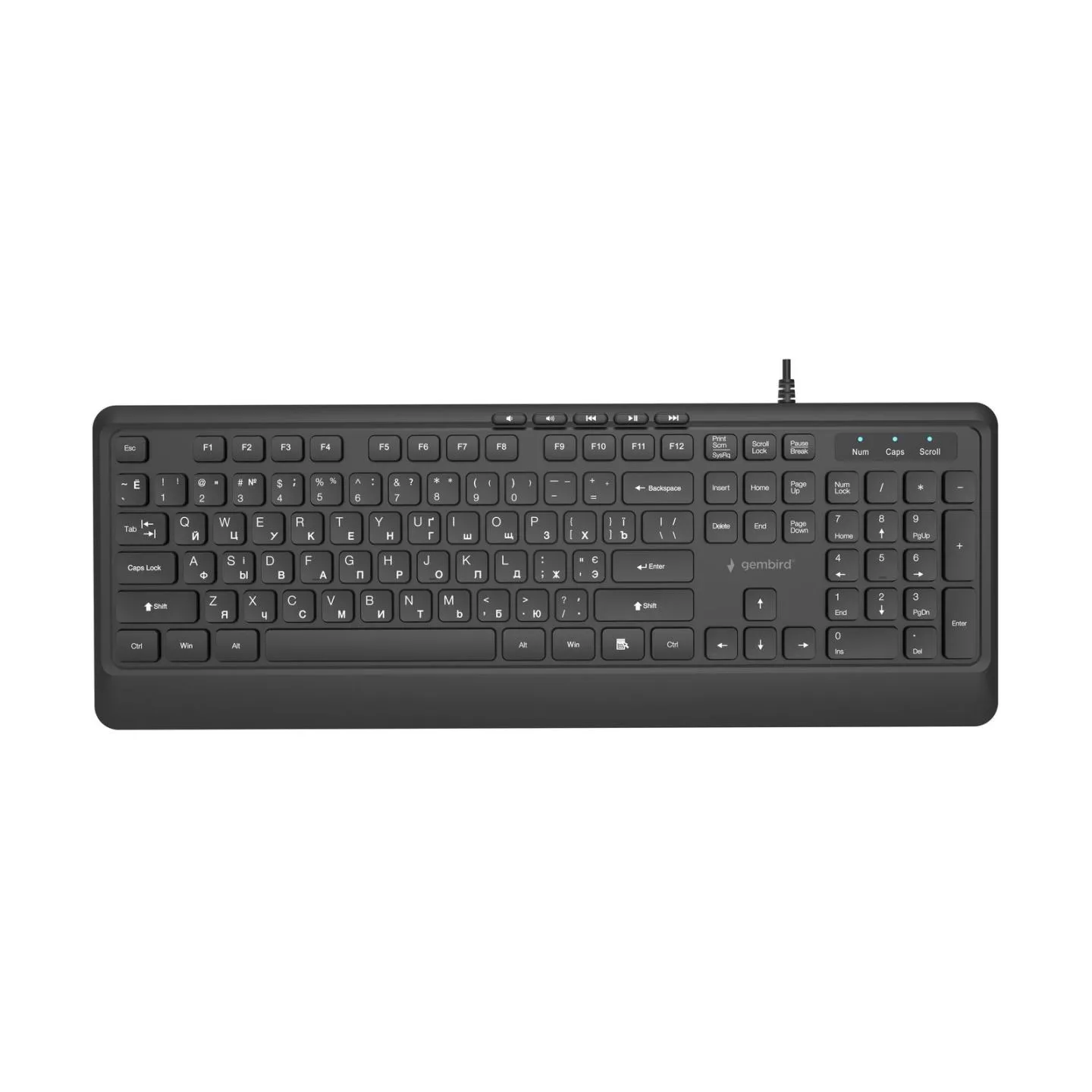 Gembird KEYBOARD MULTIMEDIA USB CYRILL/BLACK KB-MCH-05-CYRL GEMBIRD