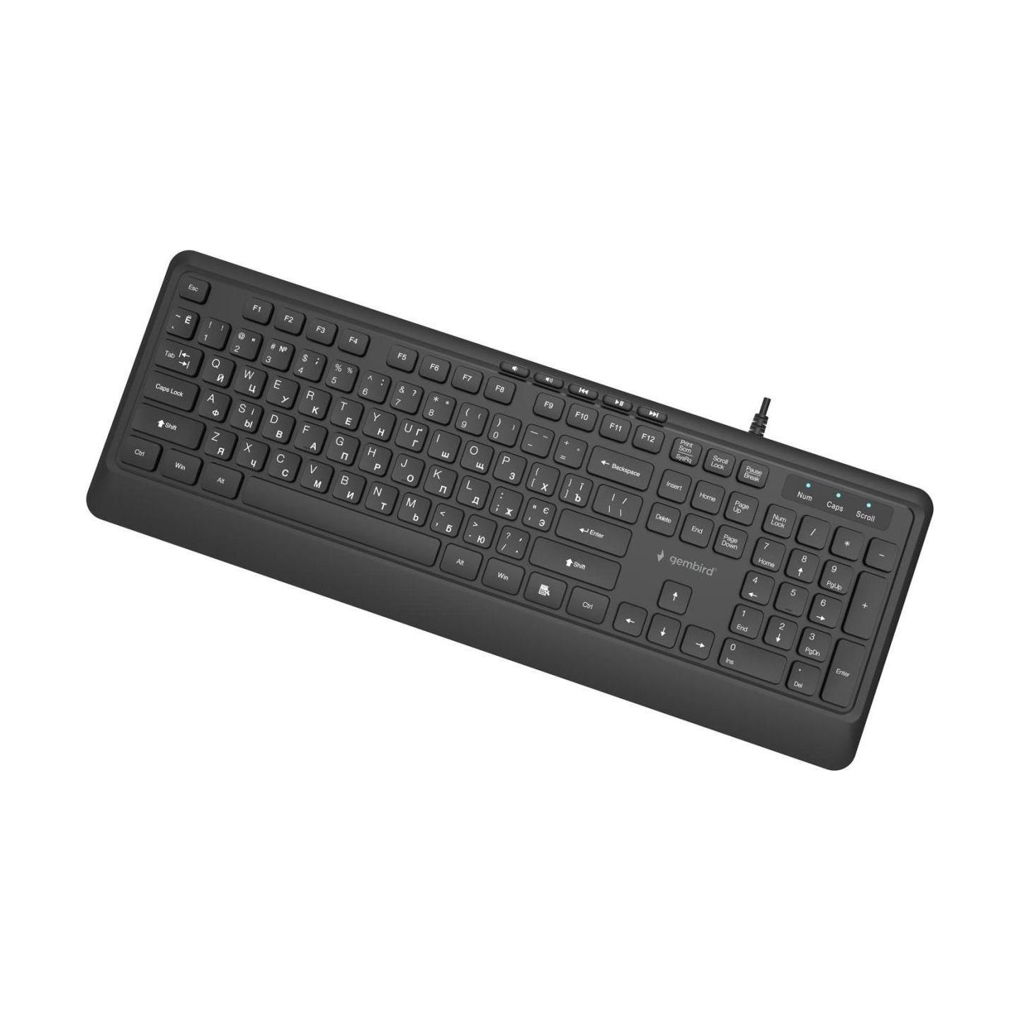Gembird KEYBOARD MULTIMEDIA USB CYRILL/BLACK KB-MCH-05-CYRL GEMBIRD