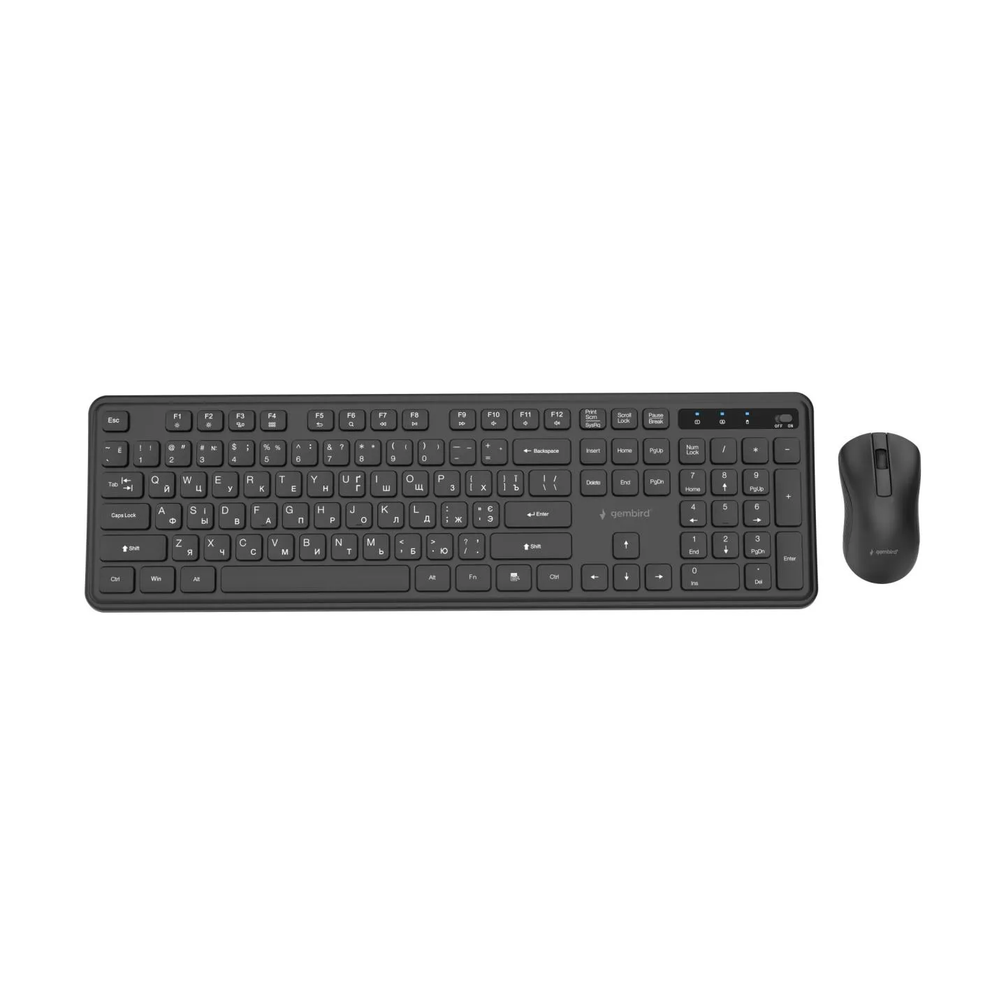 Gembird KEYBOARD +MOUSE WRL CYRILLIC/BK KBS-WPS-01-CYRL GEMBIRD