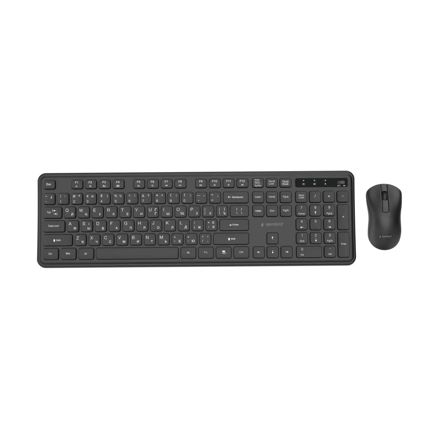 Gembird KEYBOARD +MOUSE WRL CYRILLIC/BK KBS-WPS-01-CYRL GEMBIRD
