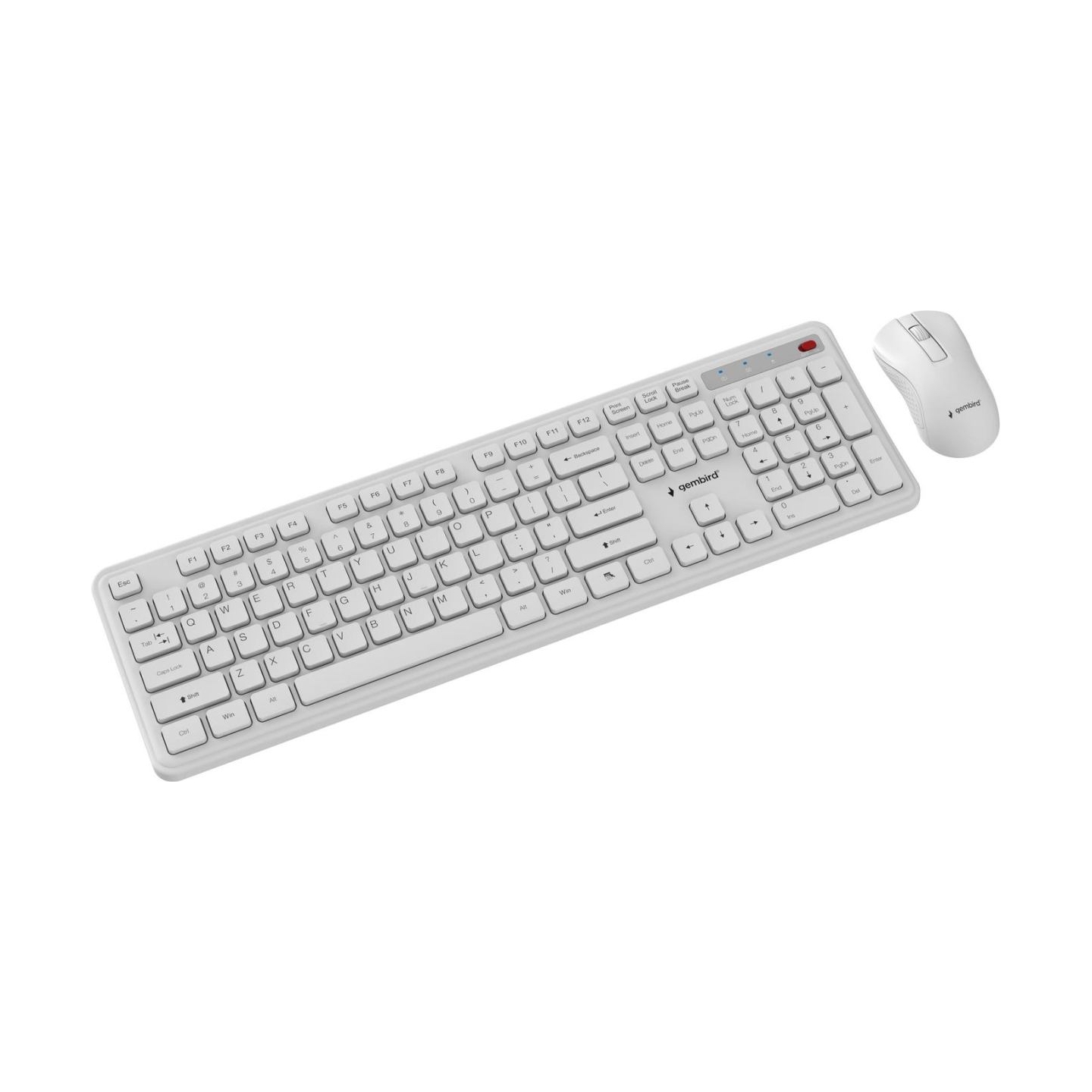 Gembird KEYBOARD +MOUSE WRL ENG/WH KBS-WPS-01-W GEMBIRD