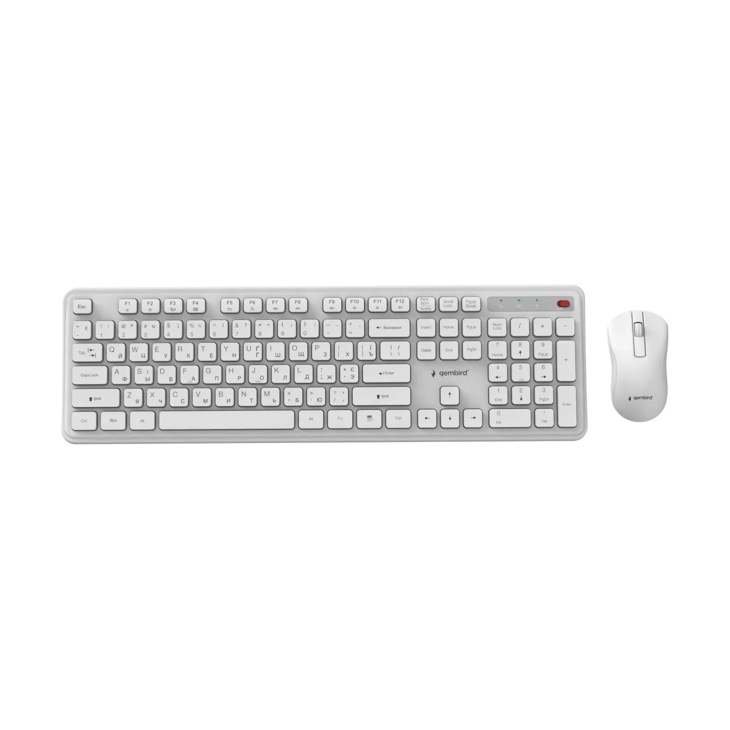 Gembird KEYBOARD +MOUSE WRL CYRILLIC/WH KBS-WPS-01-W-CYRL GEMBIRD