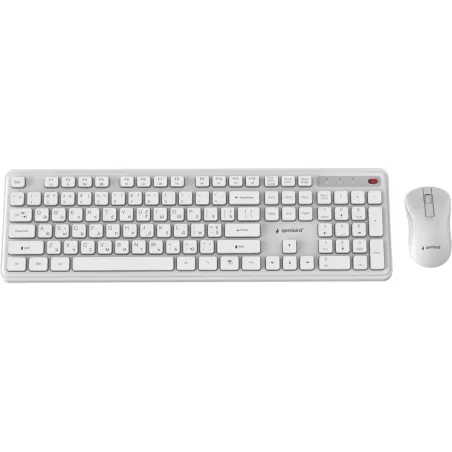 Gembird KEYBOARD +MOUSE WRL CYRILLIC/WH KBS-WPS-01-W-CYRL GEMBIRD