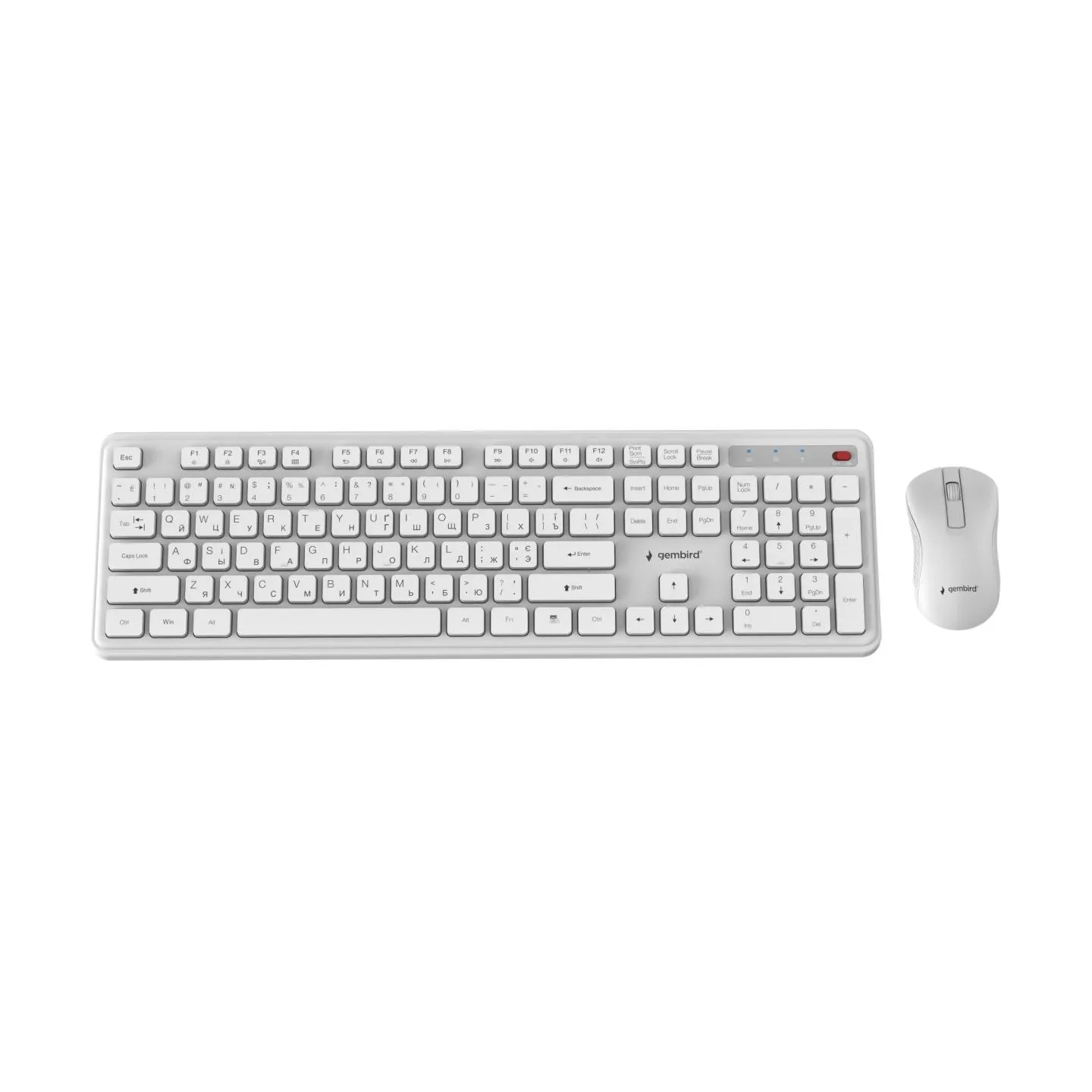 Gembird KEYBOARD +MOUSE WRL CYRILLIC/WH KBS-WPS-01-W-CYRL GEMBIRD