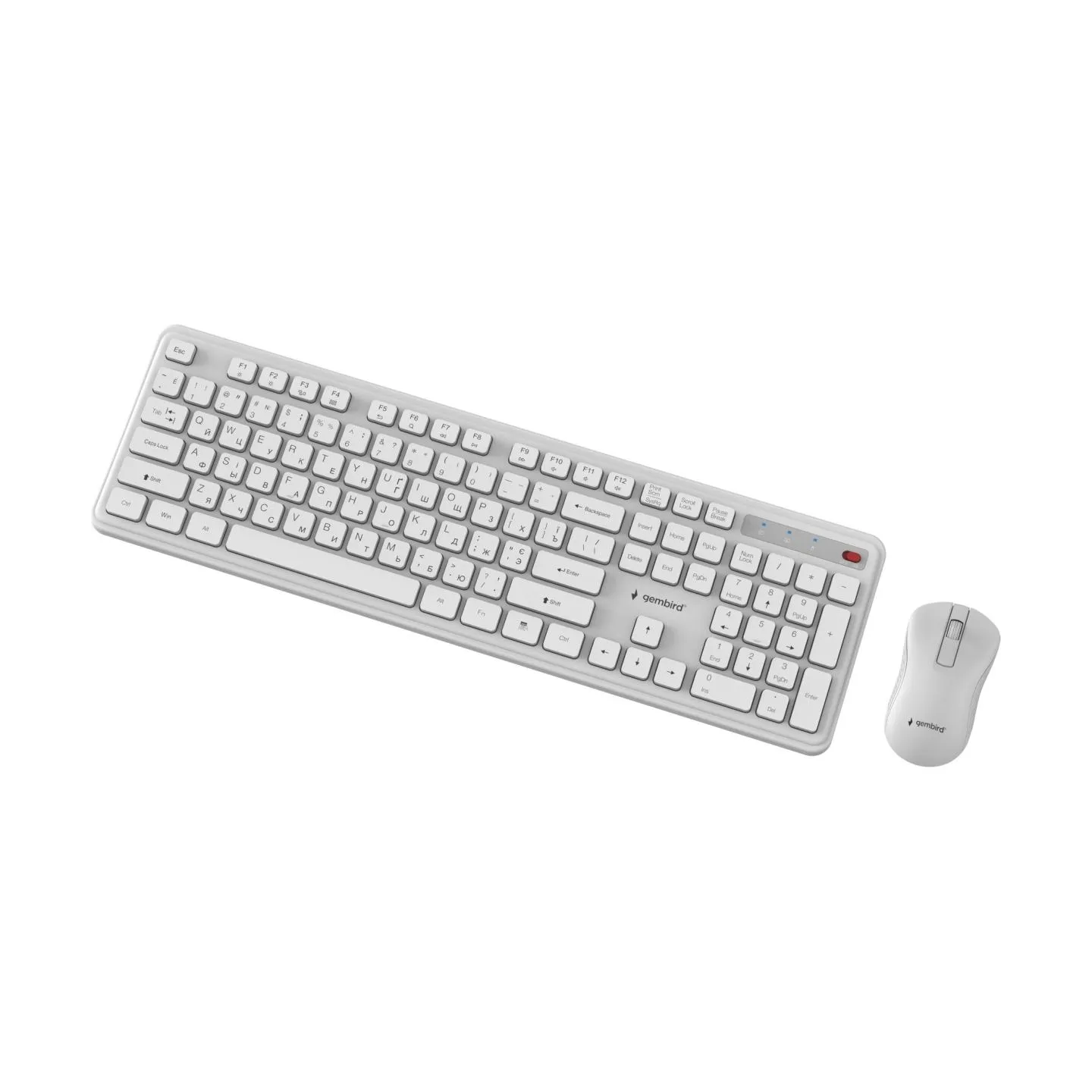 Gembird KEYBOARD +MOUSE WRL CYRILLIC/WH KBS-WPS-01-W-CYRL GEMBIRD