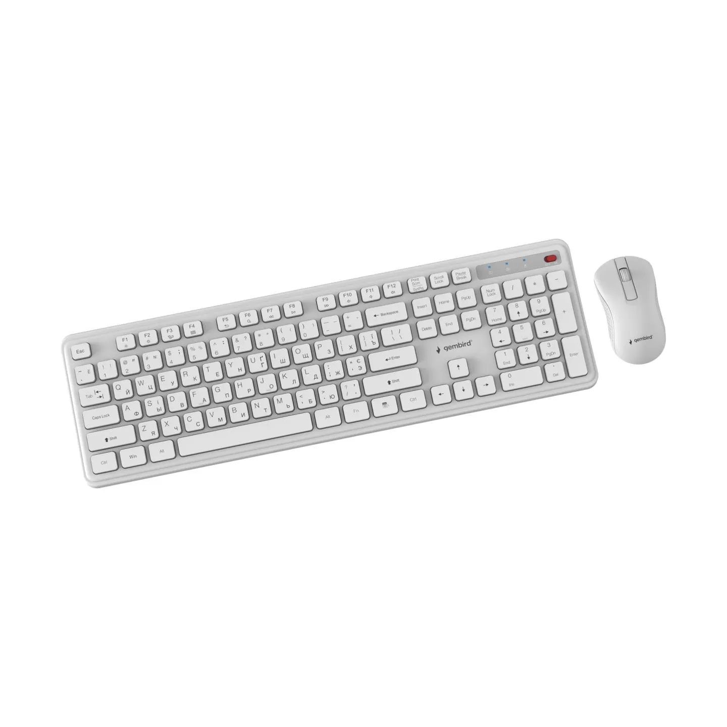 Gembird KEYBOARD +MOUSE WRL CYRILLIC/WH KBS-WPS-01-W-CYRL GEMBIRD