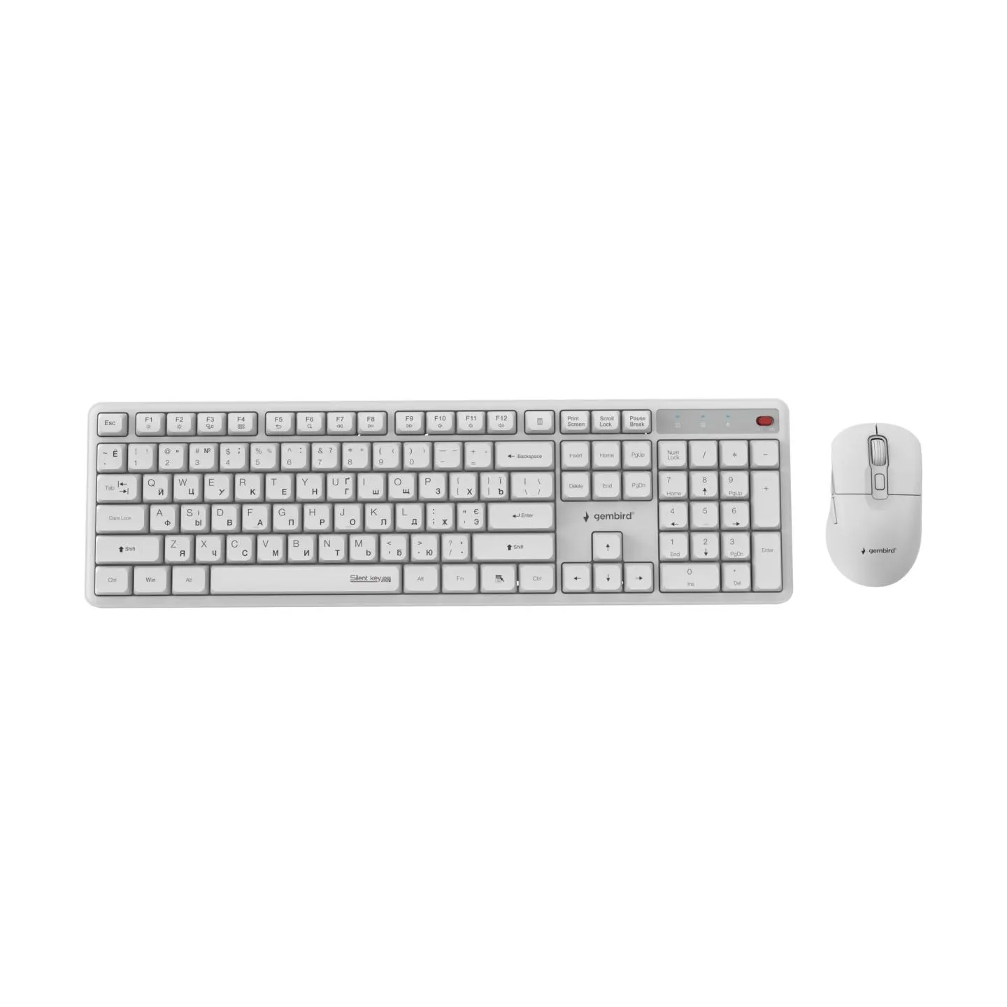 Gembird KEYBOARD +MOUSE WRL CYRILLIC/WHT KBS-WMS-01-W-CYRL GEMBIRD