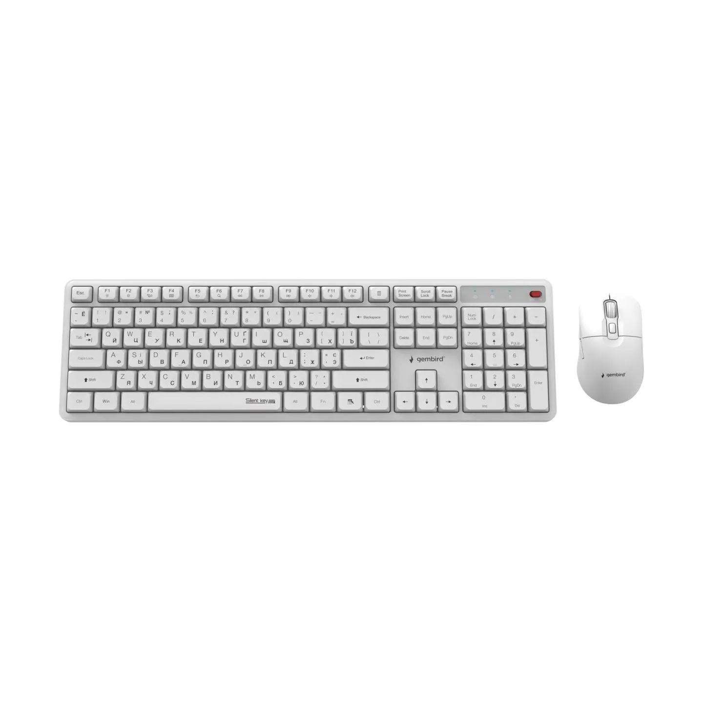 Gembird KEYBOARD +MOUSE WRL CYRILLIC/WHT KBS-WMS-01-W-CYRL GEMBIRD