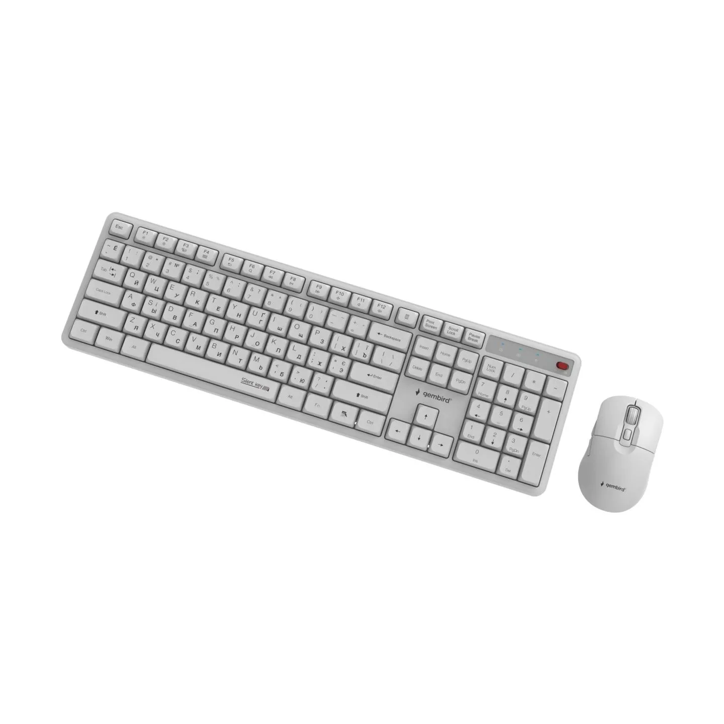 Gembird KEYBOARD +MOUSE WRL CYRILLIC/WHT KBS-WMS-01-W-CYRL GEMBIRD