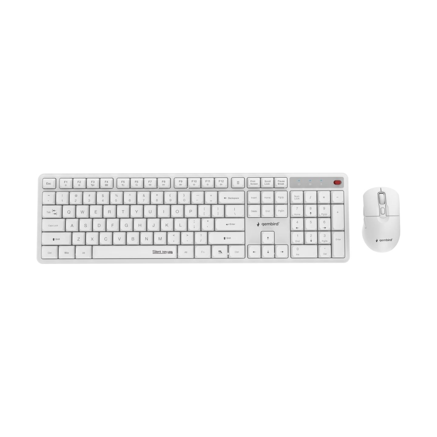 Gembird KEYBOARD +MOUSE WRL ENG/WHITE KBS-WMS-01-W GEMBIRD