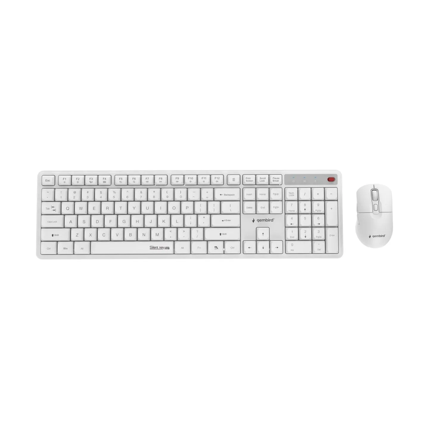 Gembird KEYBOARD +MOUSE WRL ENG/WHITE KBS-WMS-01-W GEMBIRD