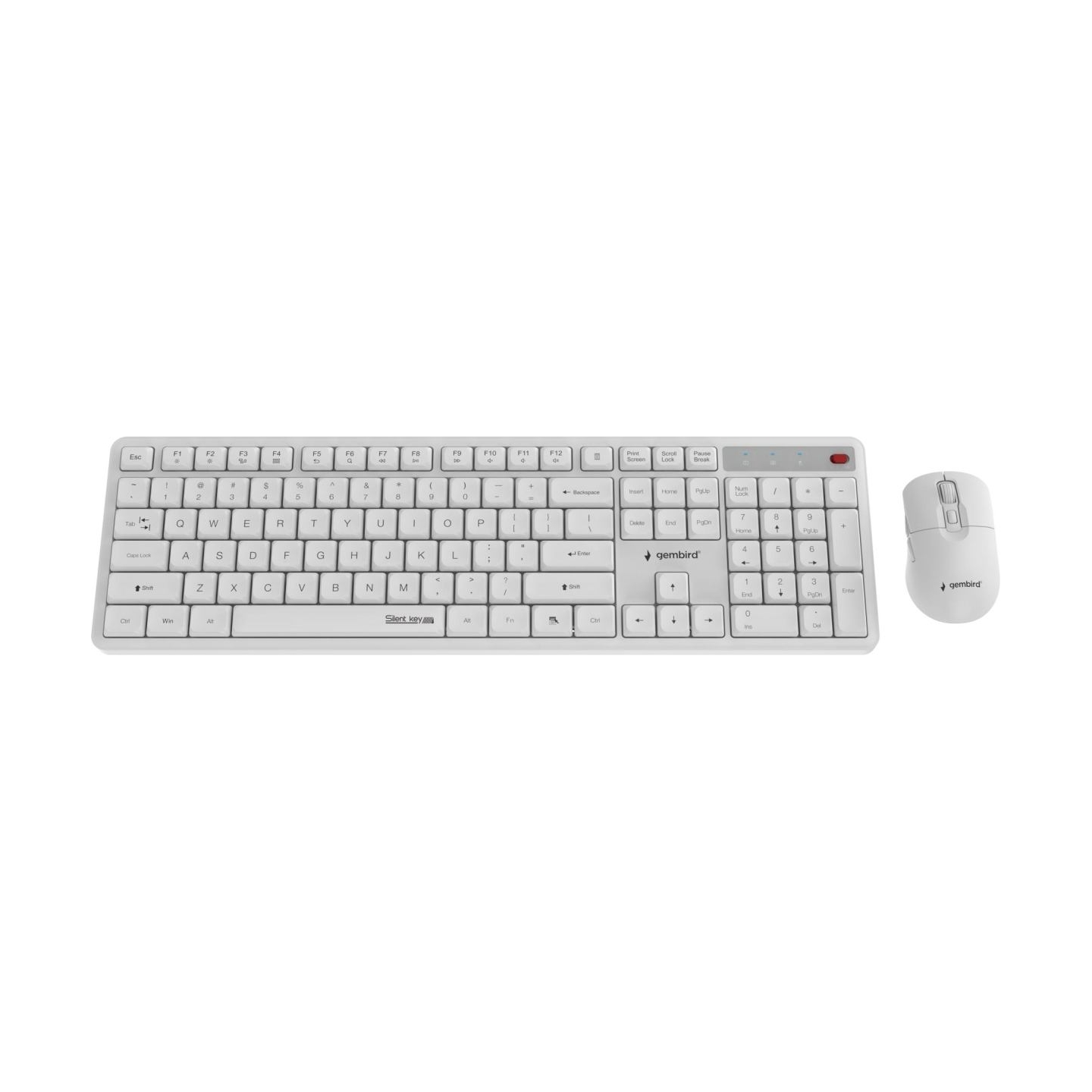 Gembird KEYBOARD +MOUSE WRL ENG/WHITE KBS-WMS-01-W GEMBIRD