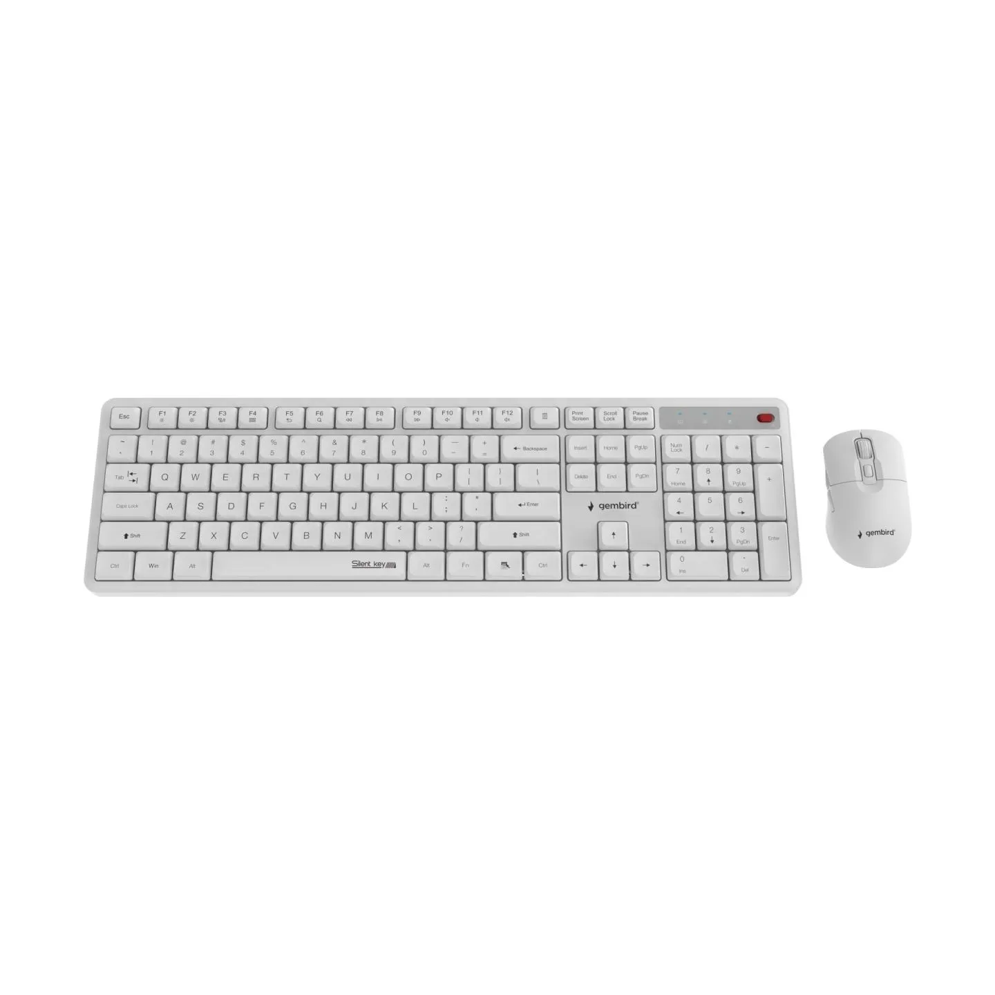 Gembird KEYBOARD +MOUSE WRL ENG/WHITE KBS-WMS-01-W GEMBIRD