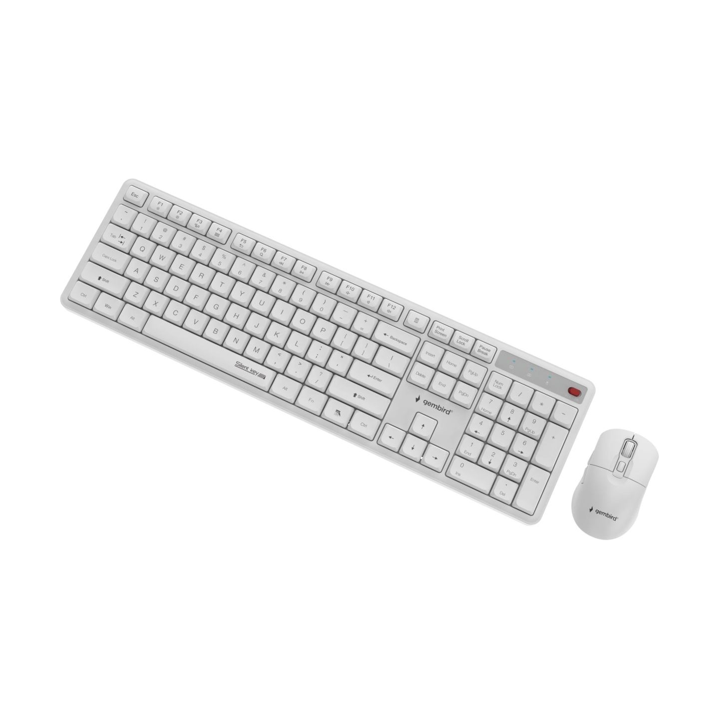 Gembird KEYBOARD +MOUSE WRL ENG/WHITE KBS-WMS-01-W GEMBIRD