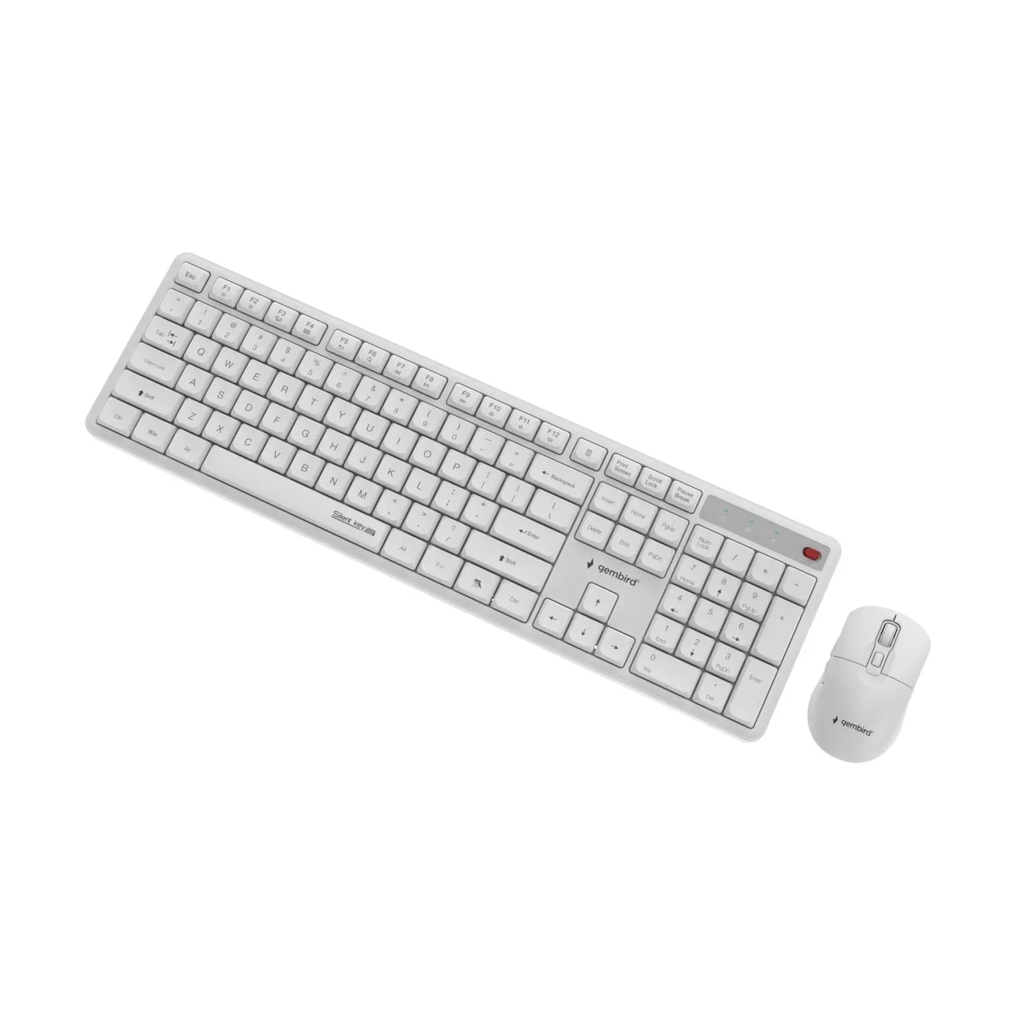 Gembird KEYBOARD +MOUSE WRL ENG/WHITE KBS-WMS-01-W GEMBIRD
